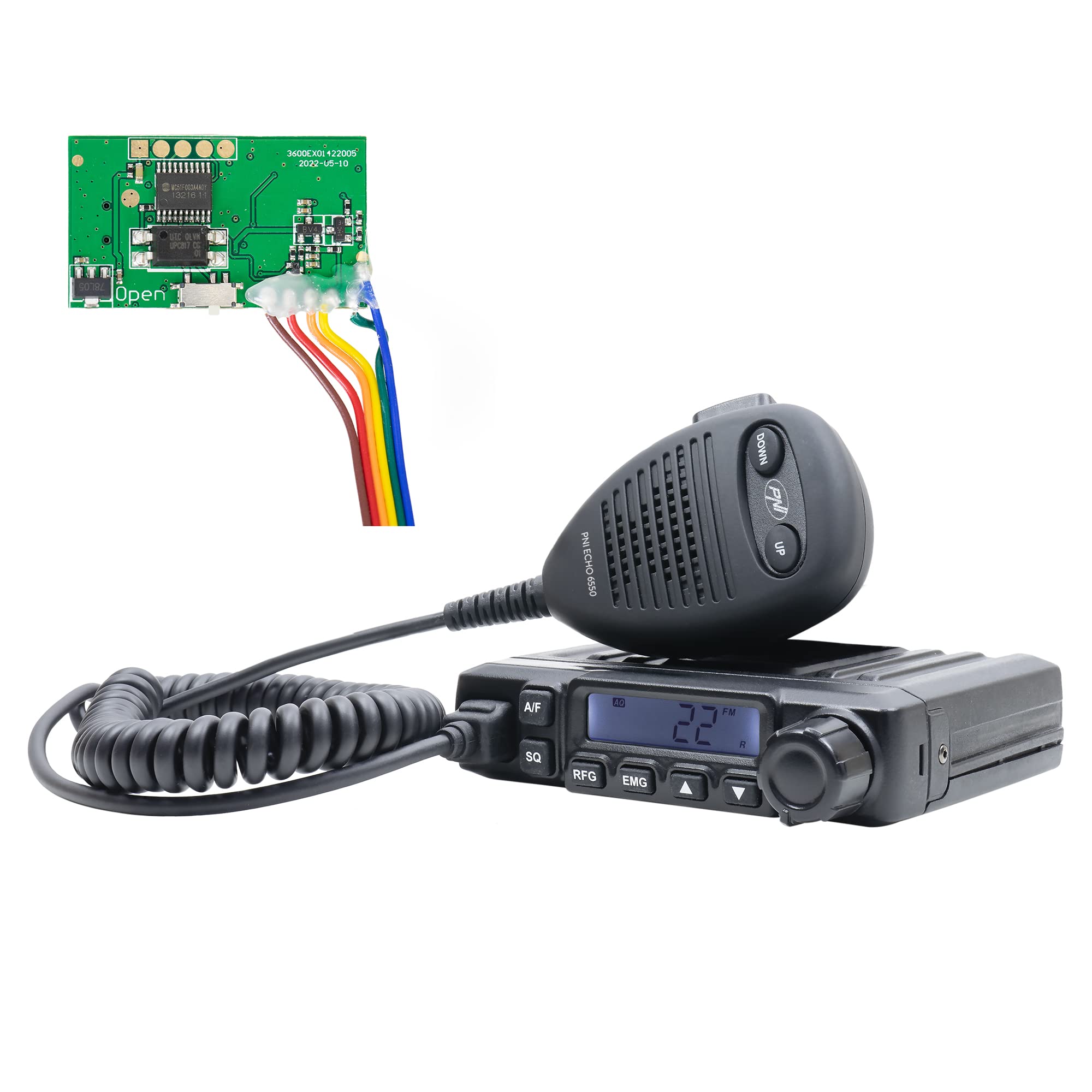 PNI 6550 CB Radio with PNI ECH01 Echo Module - 4W AM/FM Multistandard 12V CB Transceiver with ASQ & Echo Mode - Perfect for Trucking, Off-Roading & Emergency Communication