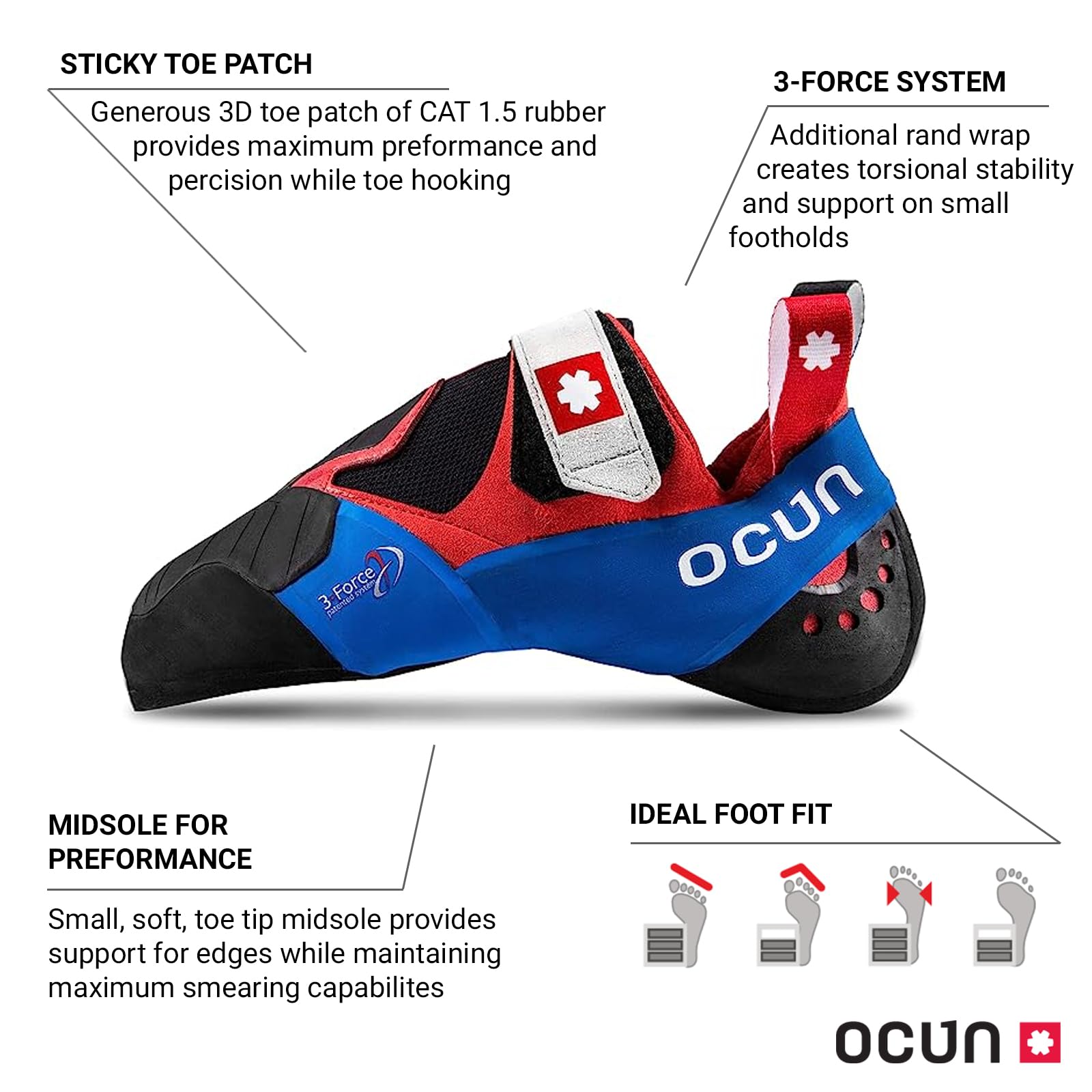 Ocun Fury Bouldering Shoes - High-Performance Rock Climbing Shoes for Men & Women | Perfect for Indoor & Outdoor Climbing Gyms, Crags & Competitions