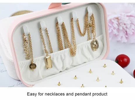 Personalized Jewelry Box for Women & Girls - PU Leather Travel Jewelry Organizer with Name Engraving | Elegant Storage Case for Earrings, Rings & Necklaces | Perfect Bridesmaid Gift, Birthday Present & Travel Accessory (White)