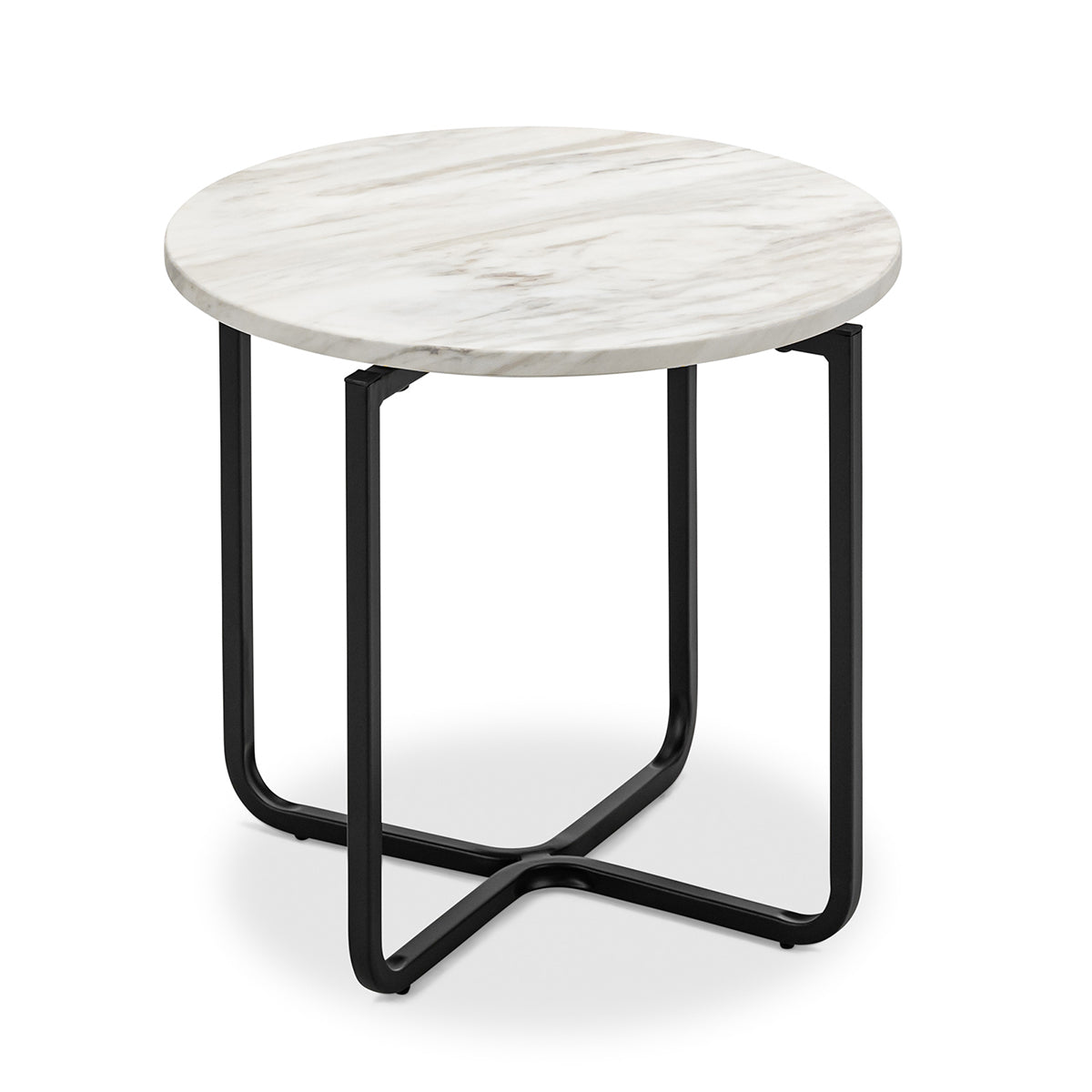 Round Marble Side Table - Modern & Elegant Accent Table for Living Room, Bedroom, or Office - Durable & Stylish Home Decor Furniture