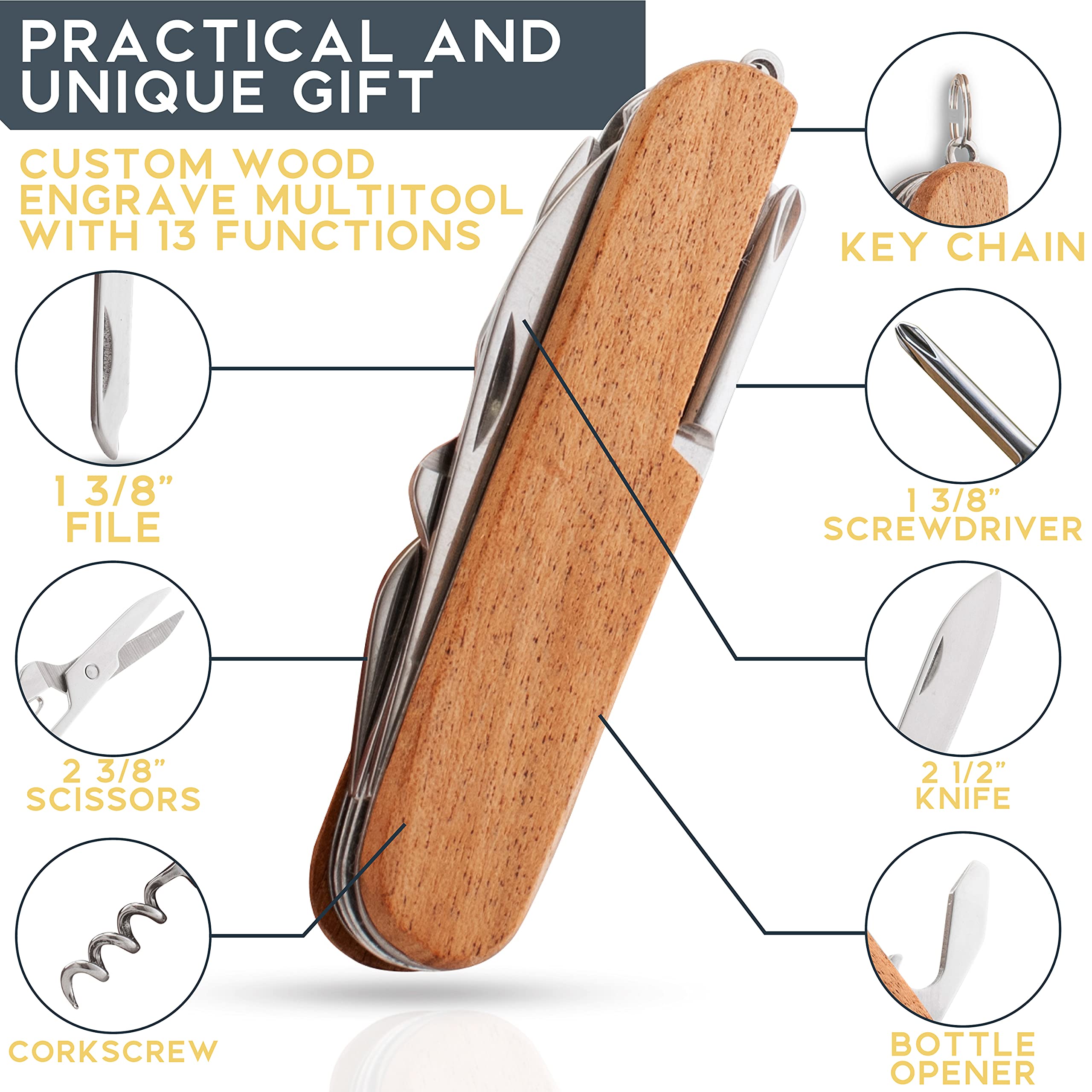 10-Piece Personalized Pocket Knife Set with Custom Name & Date Engraving - 10 Font Options, 8-Function Multi-Tool - Perfect Groomsmen Gifts, Anniversary Present for Him - Ideal for Camping, Hiking, and Everyday Carry (EDC)
