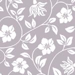 White Floral on Gray