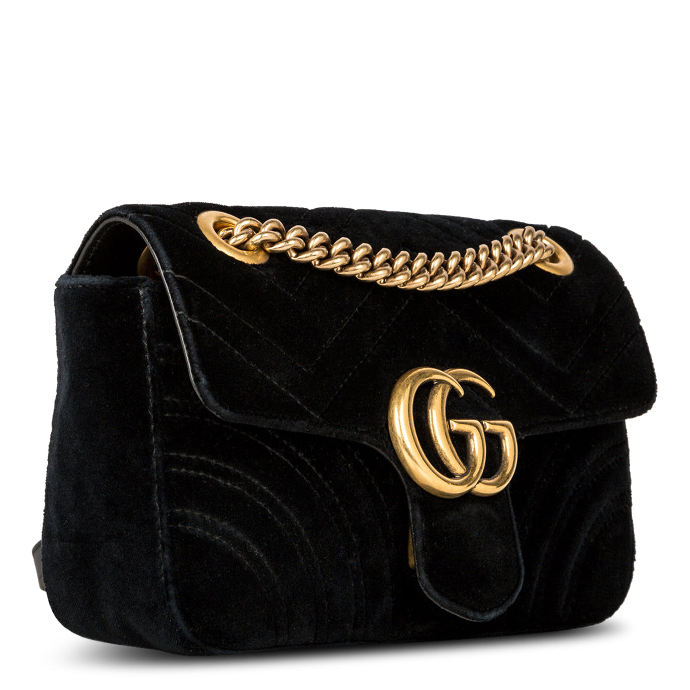 Gucci GG Marmont Small Shoulder Bag - Velvet Black Crossbody Purse for Women | Perfect for Date Night, Parties & Evening Events