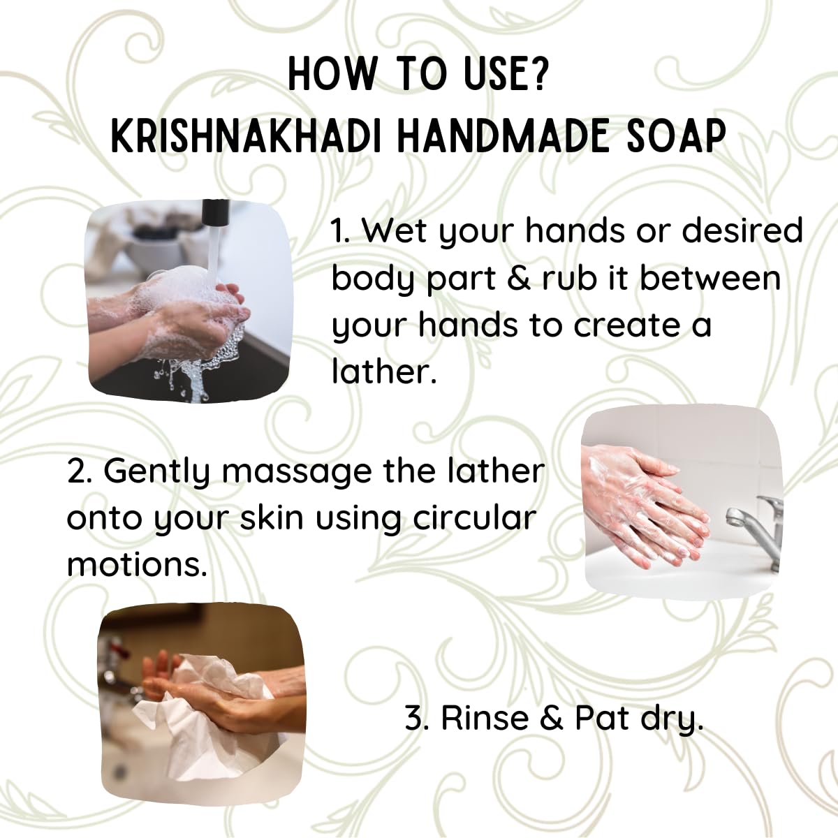 Krishna Khadi Premium Lemon Grass Soap Bar - Pack of 4 (125g Each) | 100% Pure, Gentle & Moisturizing Bath Soap for Dry Skin | Ayurvedic Herbal Body Wash for Daily Use & Spa Relaxation