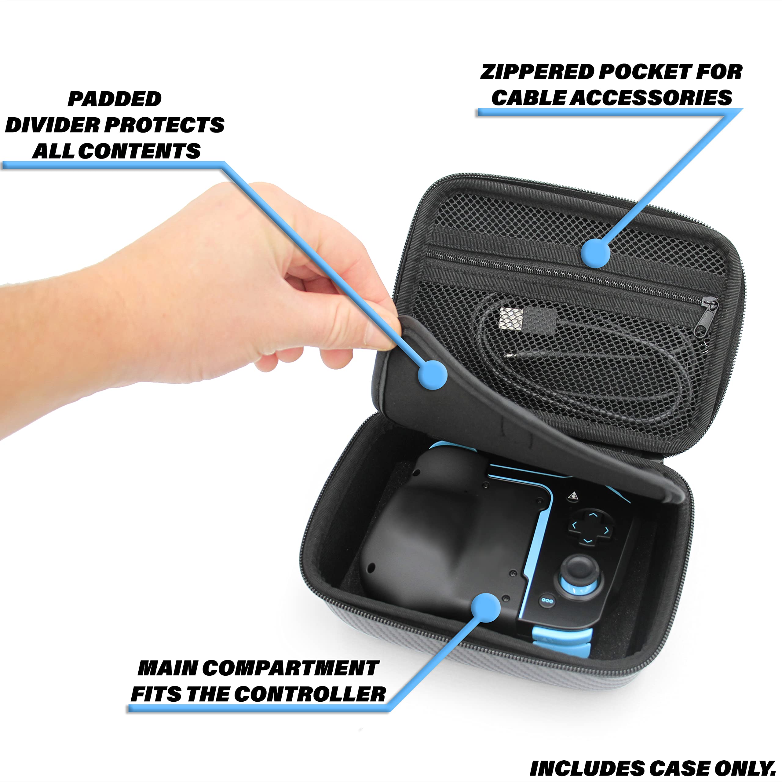 CASEMATIX Travel Case for Turtle Beach Atom Mobile Gaming Controller - Protective Storage Pouch for Android & Cloud Gaming Devices - Perfect for Travel, Commuting & Gaming On-The-Go