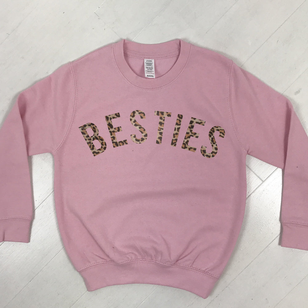 Best Friends Leopard Print Matching Sweatshirts for Women - Cute Couple Outfits for Twin Day, Girls Night Out or BFF Photos