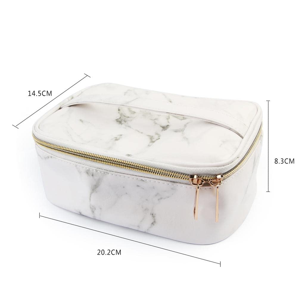 Losa Travel PU Leather Makeup Bag - Waterproof Cosmetic Organizer with Multiple Compartments for Toiletries, Makeup Brushes & Jewelry | Perfect for Travel, Gym & Daily Use
