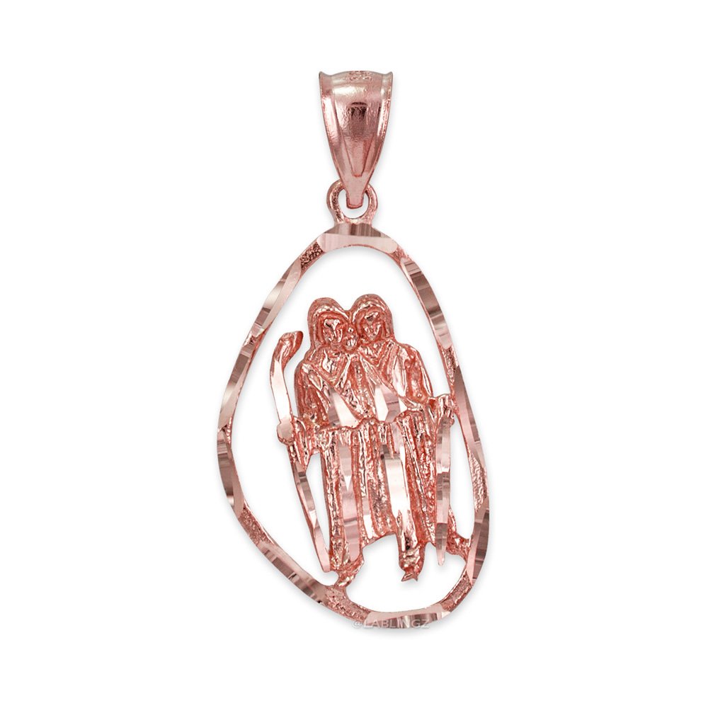 14K Rose Gold Gemini Zodiac Necklace for Women - Dainty Constellation Pendant Jewelry Gift for Birthday, Anniversary & Everyday Wear