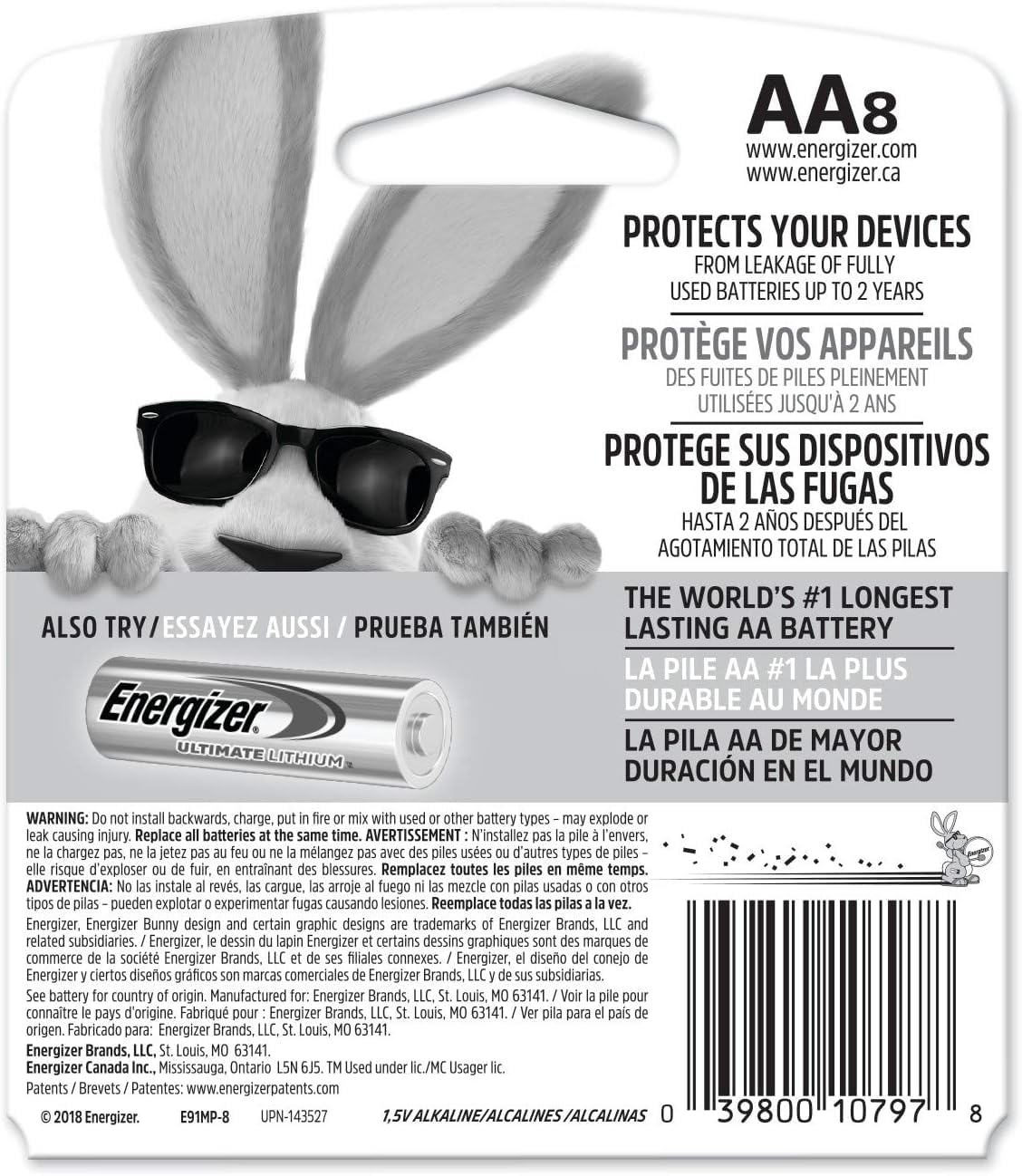 Energizer Max Alkaline AA Batteries (8-Pack) - 11 Packs - Long-Lasting Power for Toys, Flashlights, Remote Controls & Electronics