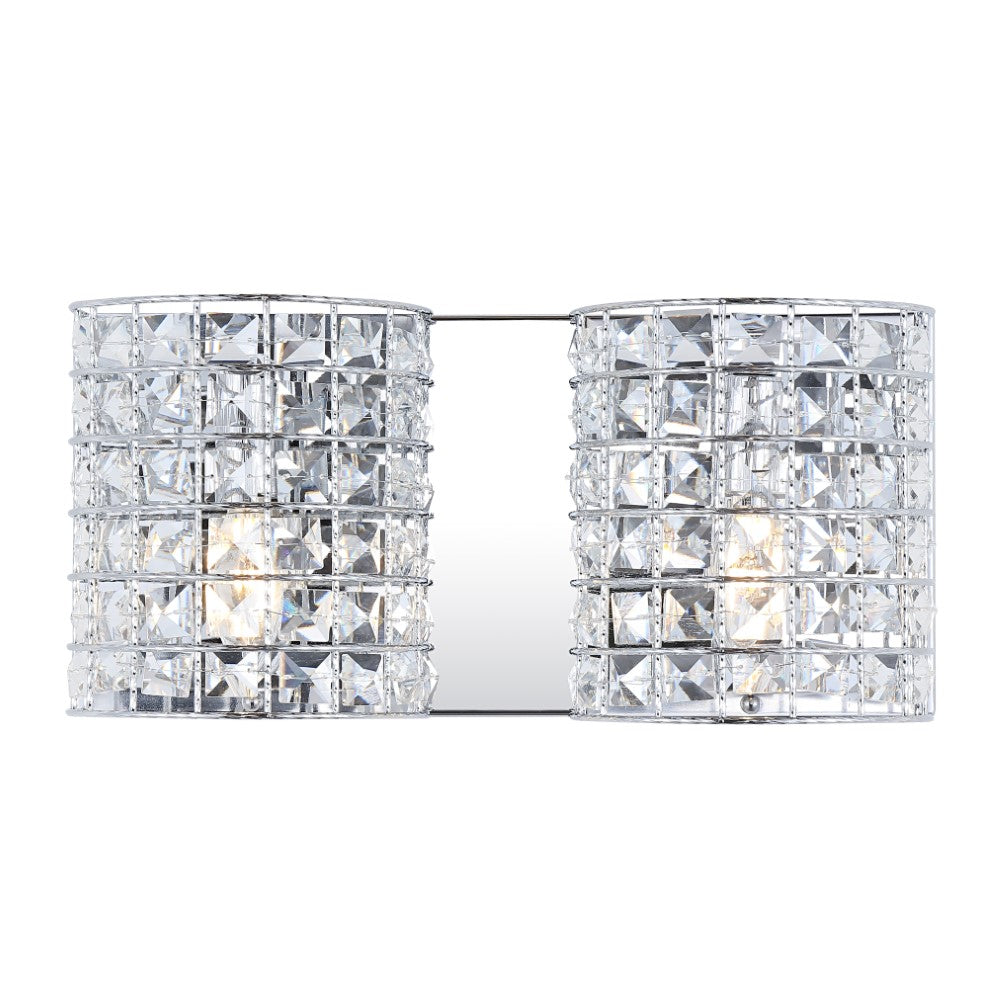 Clara Deco Metal and Crystal Classic Glam LED Vanity Light - Elegant Hollywood Style Makeup Mirror Lighting for Bathroom, Dressing Room & Bedroom
