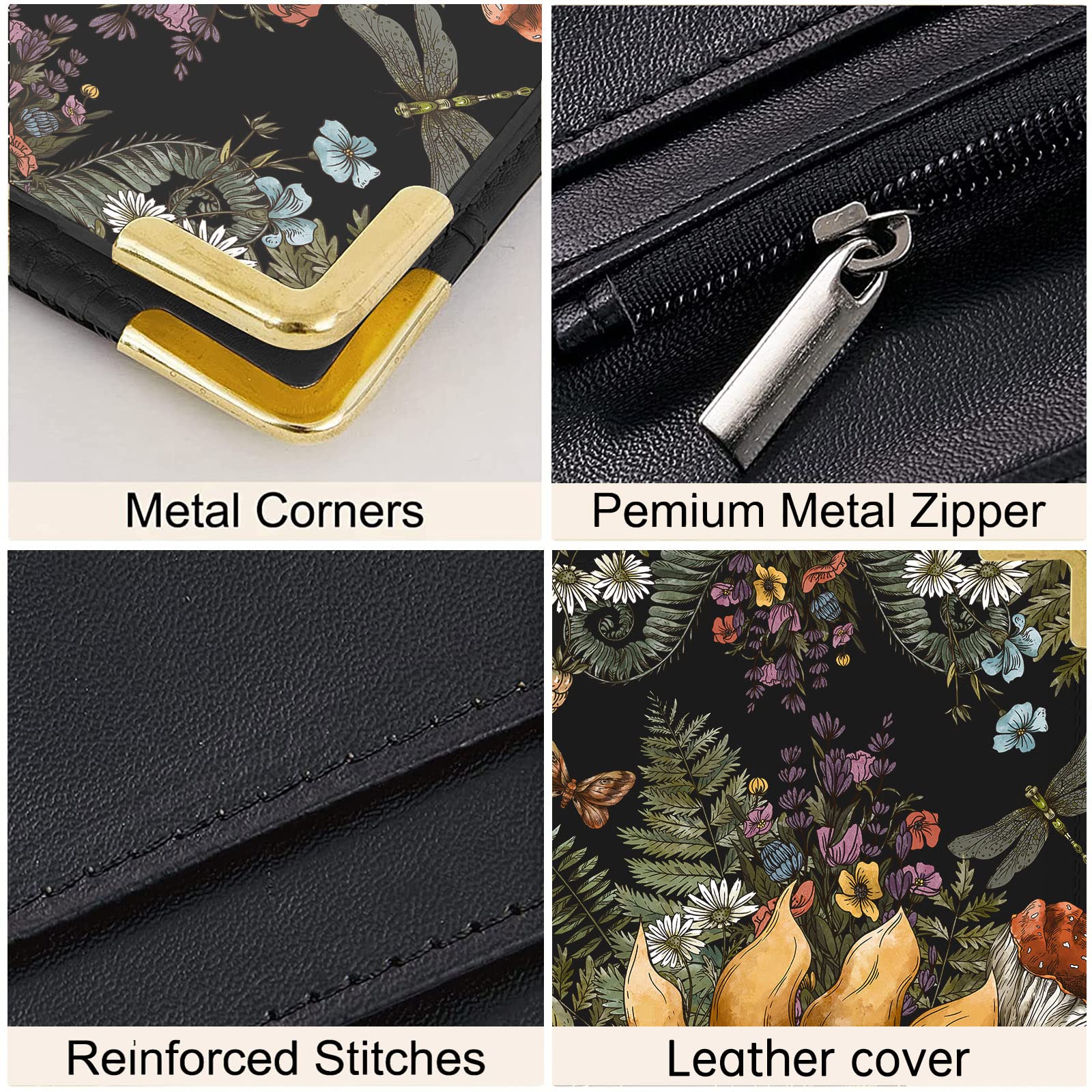 Vintage Leather Waiter Book Organizer with Zipper Pocket - Professional Server Checkbook for Waitress, Waitstaff & Hospitality - Perfect for Restaurant Service, Guest Orders & Tip Tracking (Fits Server Apron)
