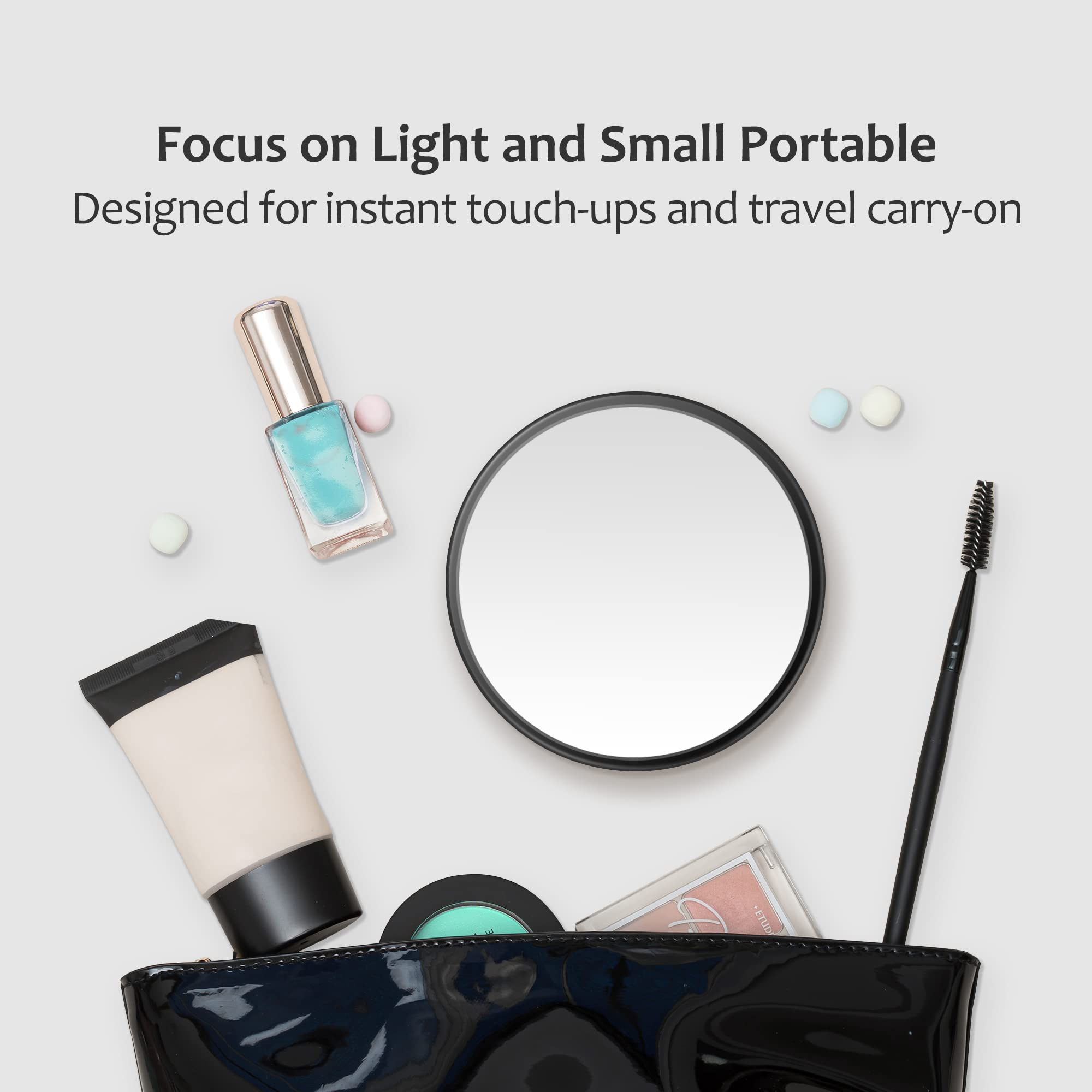 MIYADIVA 30X Magnifying Mirror with Suction Cup & Tweezers - 3.5 Inch Travel Makeup Mirror for Eyebrow Plucking, Skincare & Shaving - Perfect for Bathroom, Bedroom & Travel Vanity