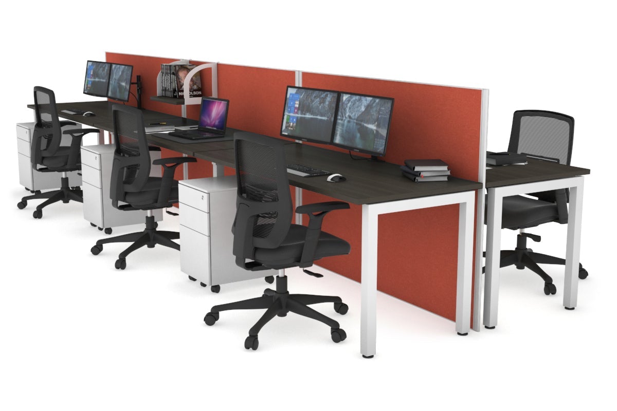 Horizon Quadro 6p Bench Square Legs Office Workstation - 47.2