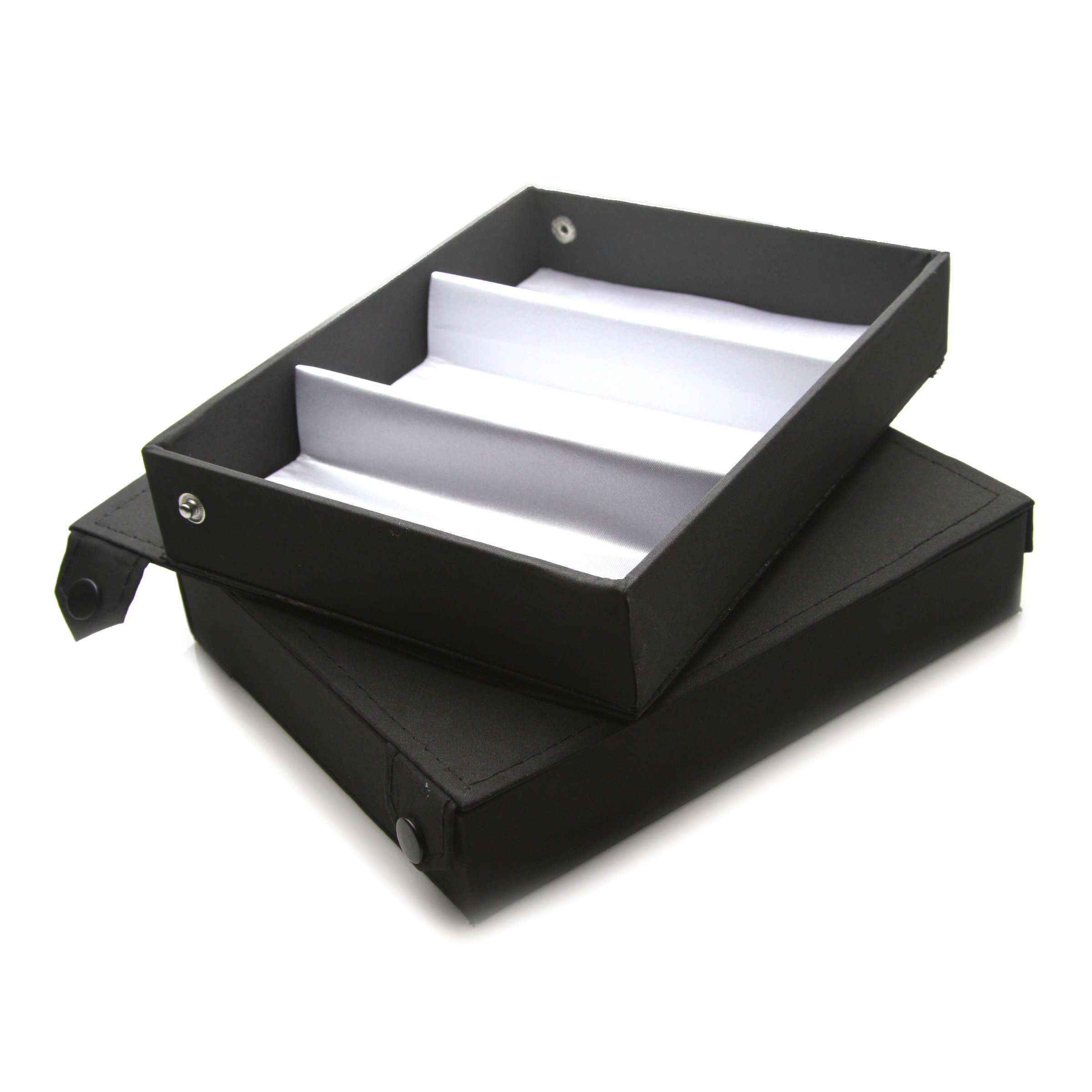 zeroUV Collectors Edition Vinyl Glasses Display Case (2-Pack) - Premium Eyewear Storage & Protection | Perfect for Sunglasses, Reading Glasses & Optical Display | Durable Black Carrying Case for Travel & Home Organization