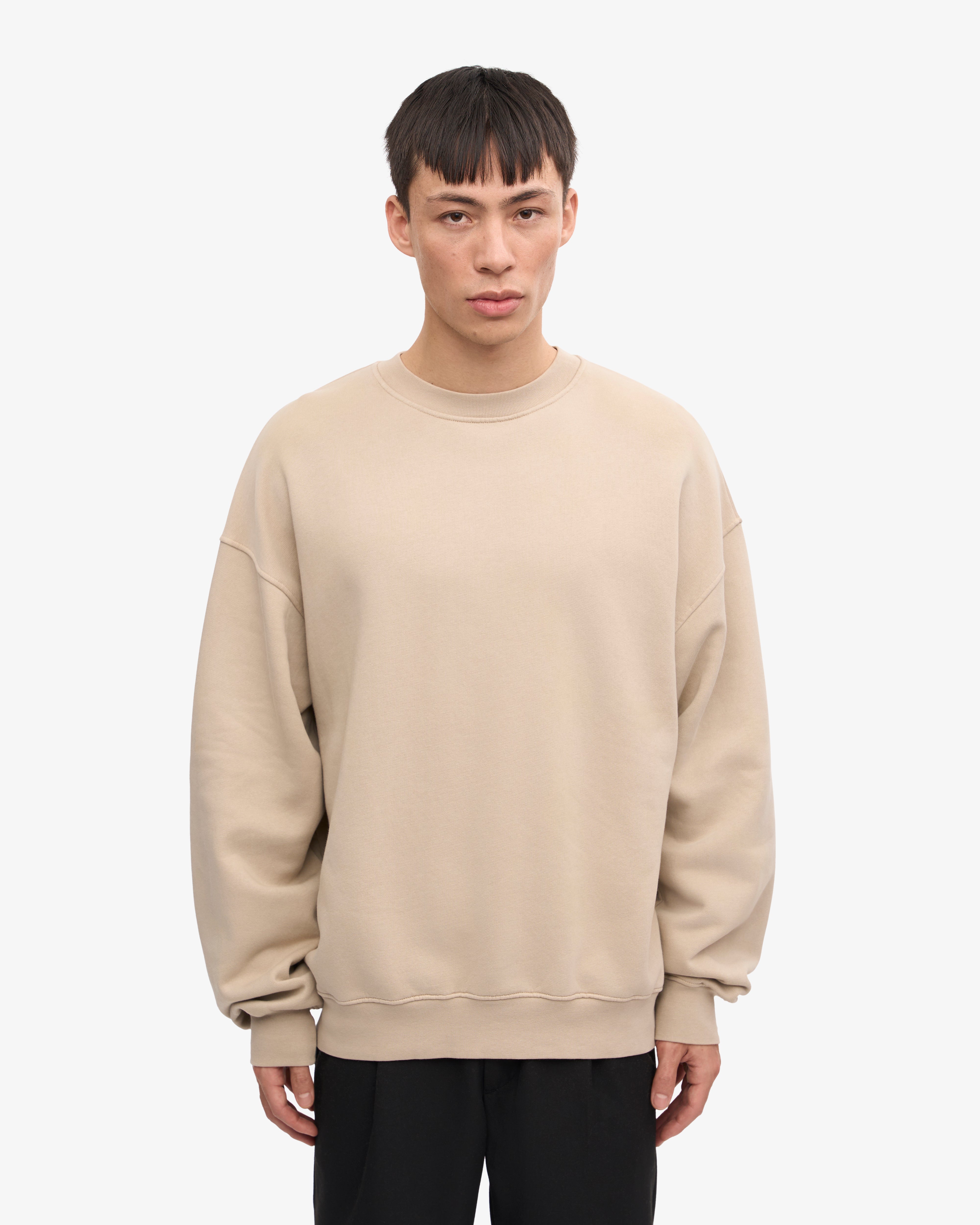 Organic Oversized Crewneck Sweatshirt for Women - Soft & Comfortable Oyster Grey Pullover - Perfect for Casual Wear, Loungewear & Cozy Outfits
