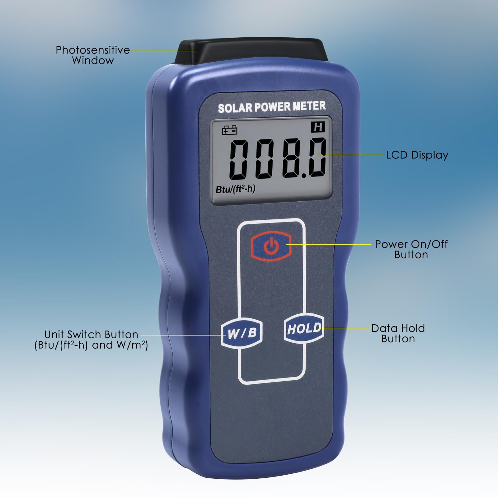 Digital Solar Power Meter - High Accuracy Sunlight Intensity Measurement for Solar Research & Monitoring | Perfect for Solar Panel Testing, Gardening, and Renewable Energy Studies