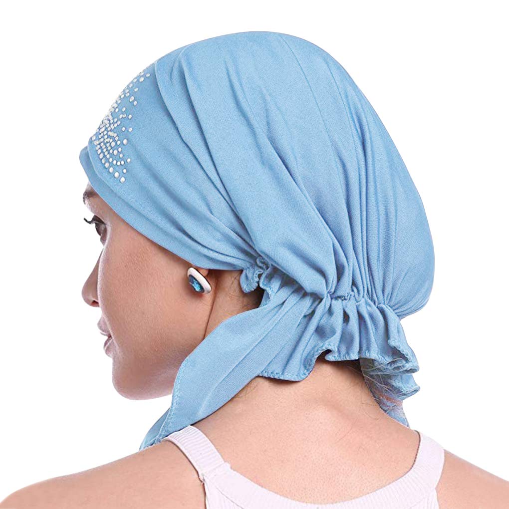 IPENNY Stretchy Chemo Beanie for Women - Soft Crystal Turban Head Wrap & Skull Cap for Cancer, Alopecia Hair Loss - Comfortable Headscarf for Daily Wear, Hospital Visits & Outdoor Activities