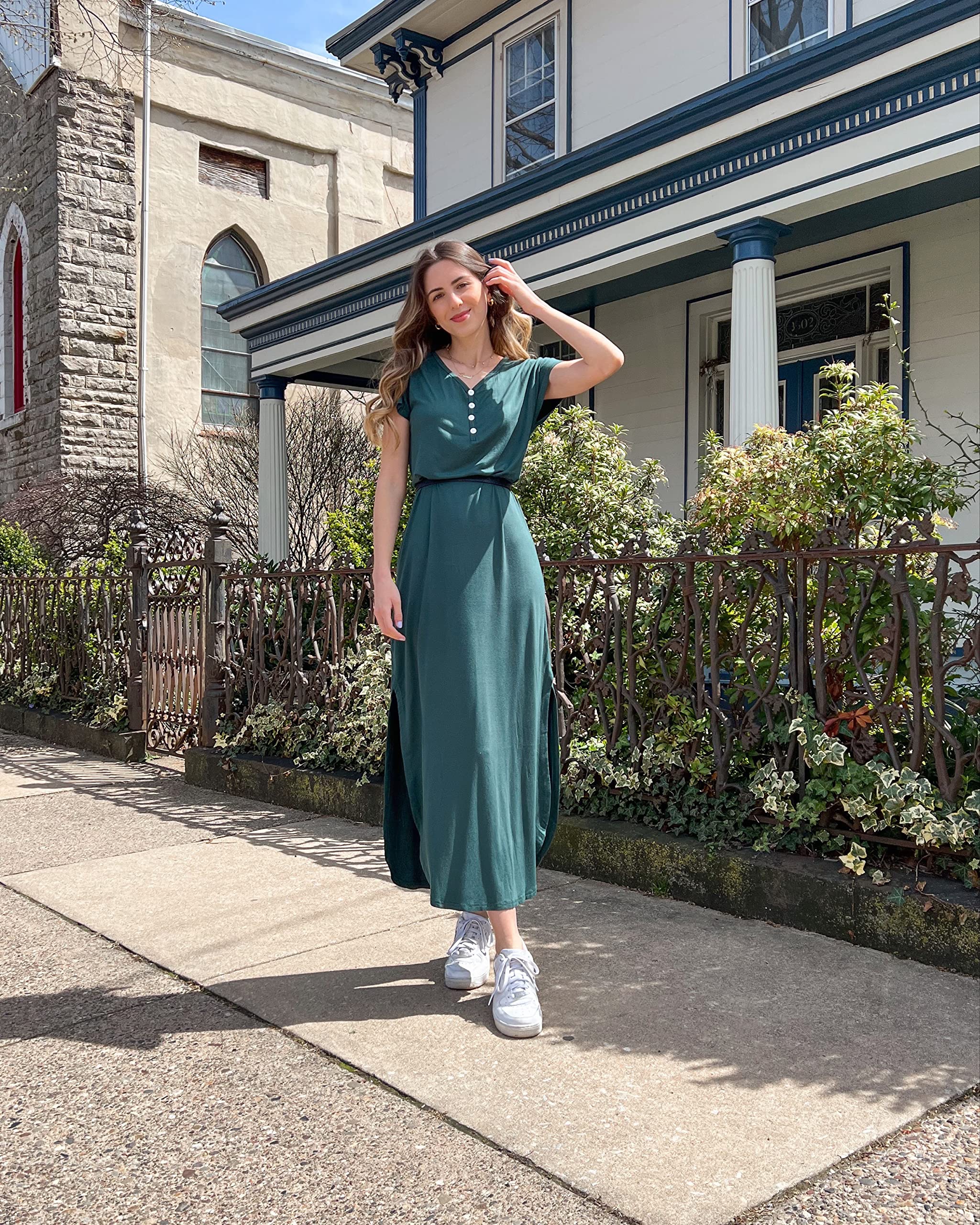 GRECERELLE Women's Casual Long Sleeveless Maxi Dress with Double Split - Perfect for Beach Vacations, Summer Outings, and Boho Chic Style