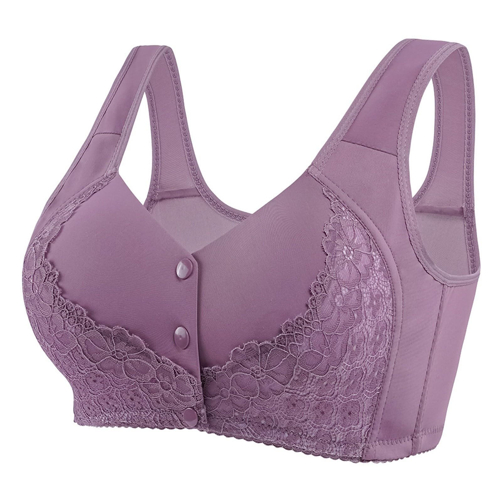 Front Closure Wireless Bras for Women - Soft Full Coverage Sports Bra for Yoga & Daily Wear