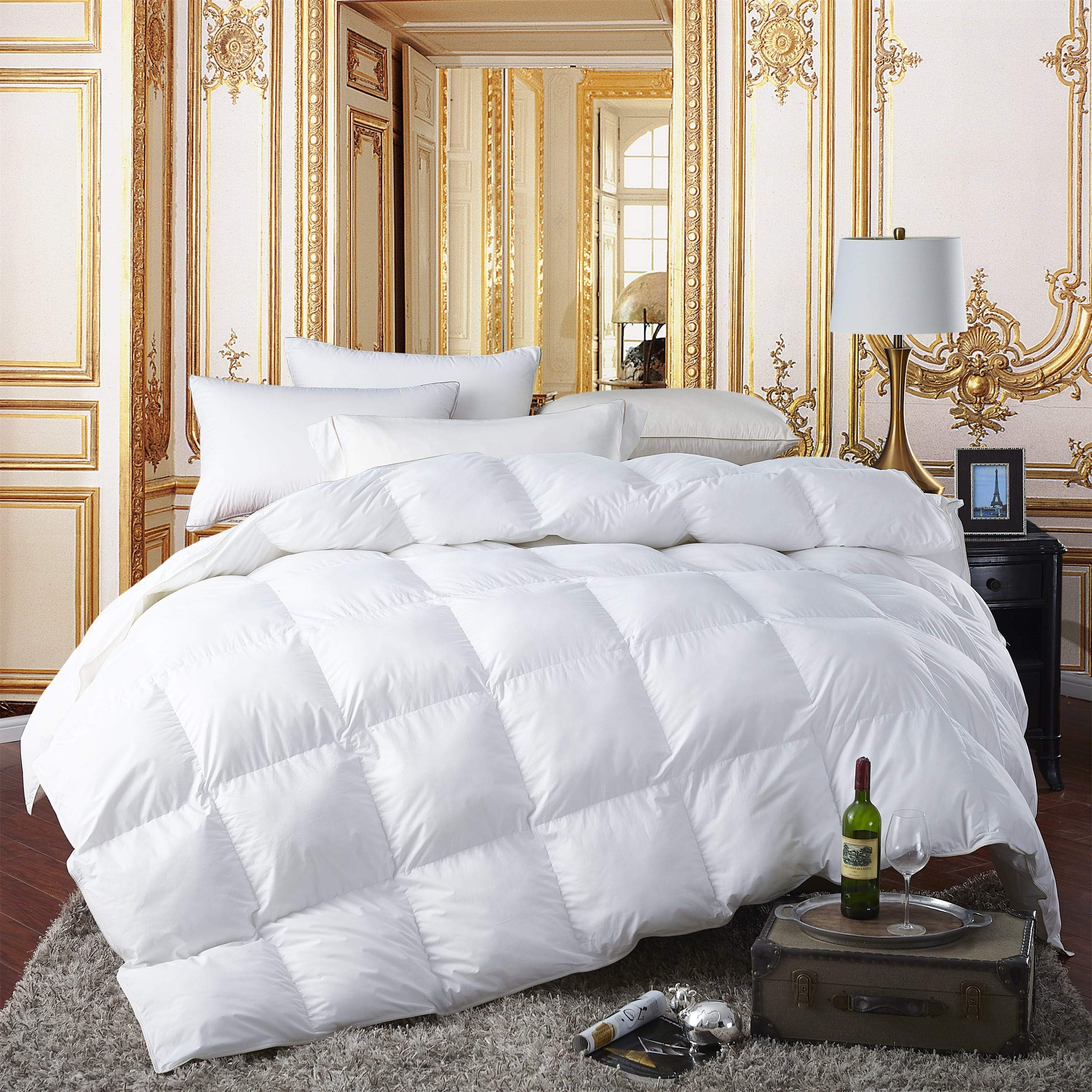 Premium All-Season Twin Size Luxury Siberian Goose Down Comforter - 100% Egyptian Cotton Cover - Hypoallergenic Feather Duvet Insert (Twin, White) - Perfect for Bedrooms, Guest Rooms & Dormitories