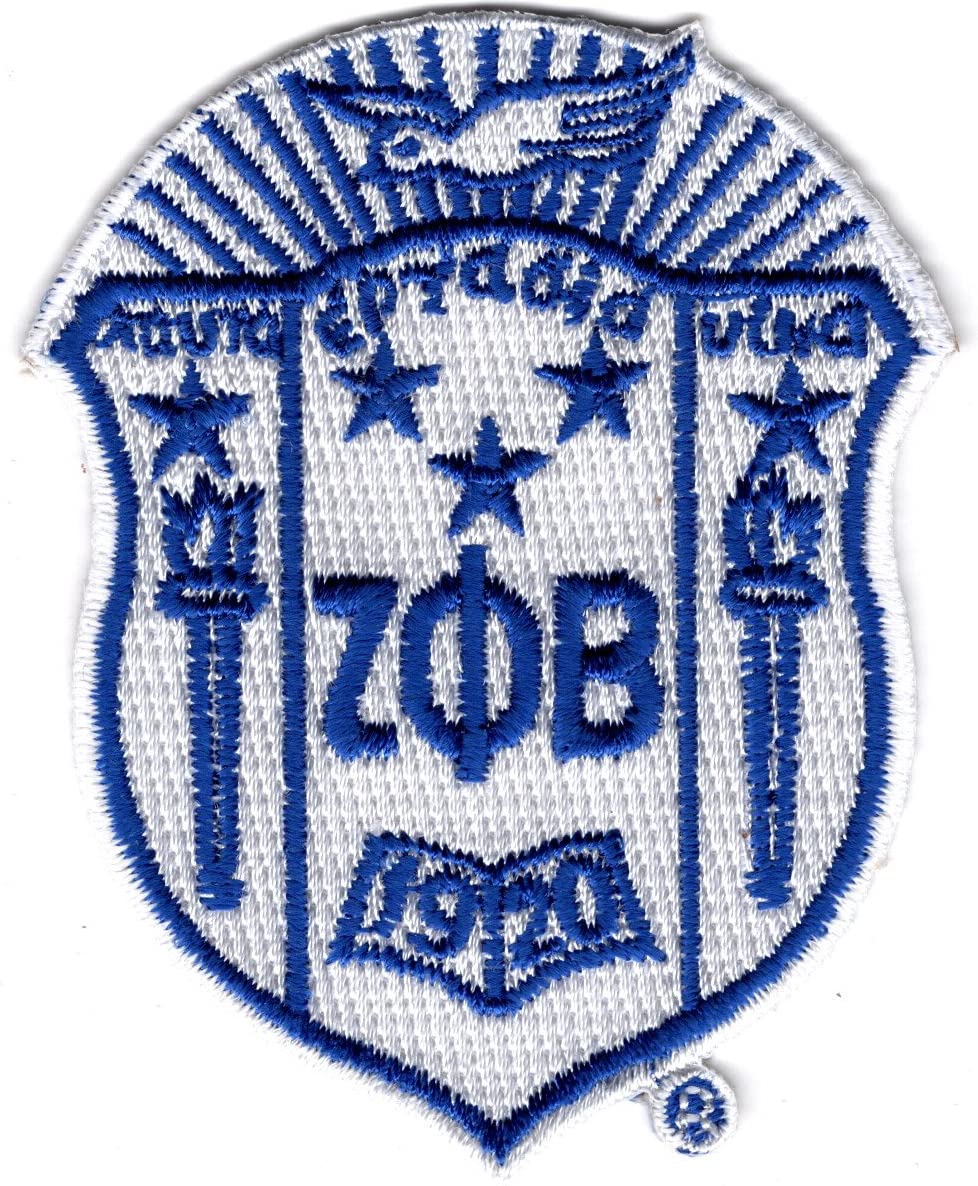 Zeta Phi Beta Crest Embroidered Iron-On Patch 3 Inch | Sorority Accessory for Jackets, Bags & Greek Letter Apparel | White Sew-On Badge for DIY Customization