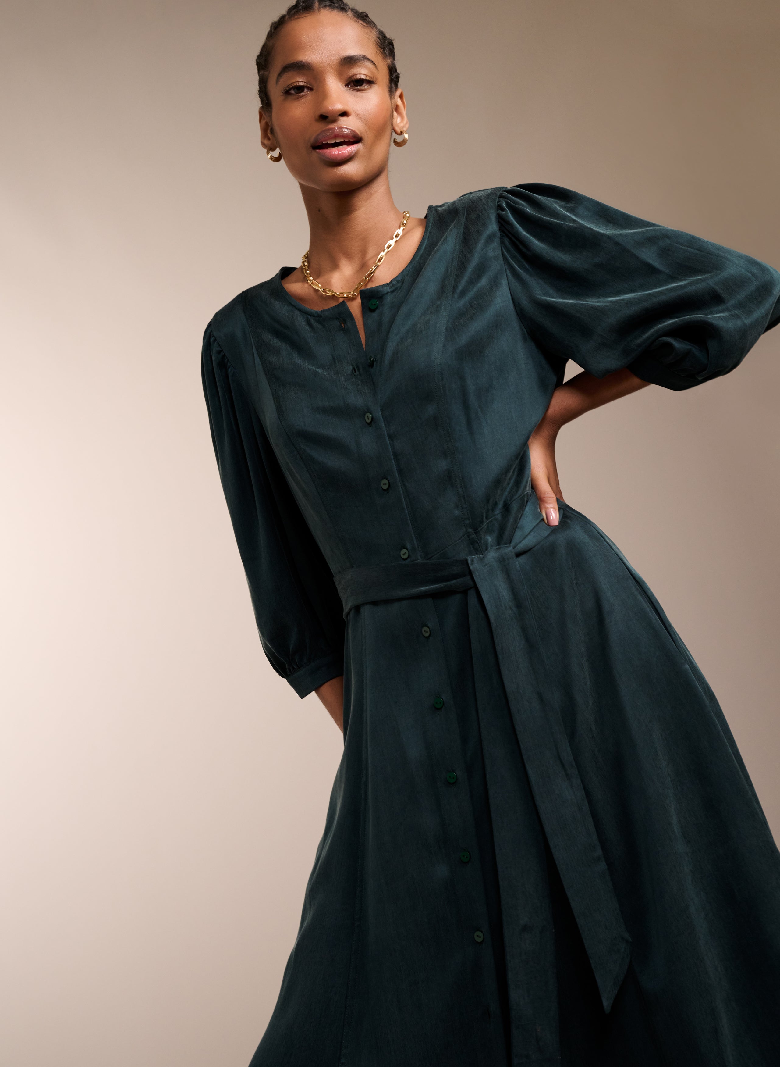 Sustainable Malin Recycled Cupro Dress - Eco-Friendly Women's Fashion for Casual Wear & Office Outfits