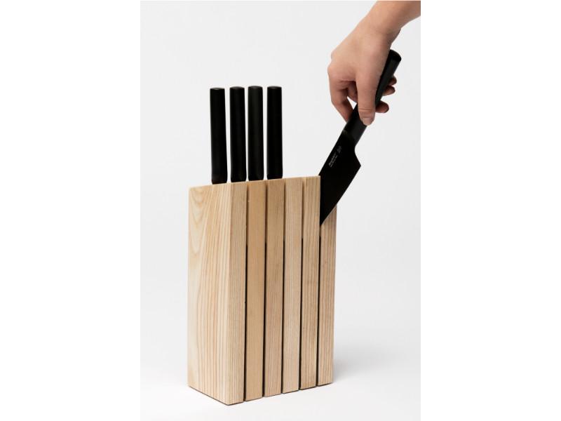 BergHOFF Ron 6-Piece Wooden Knife Block Set with Stainless Steel Knives - Perfect for Kitchen Organization & Safe Knife Storage