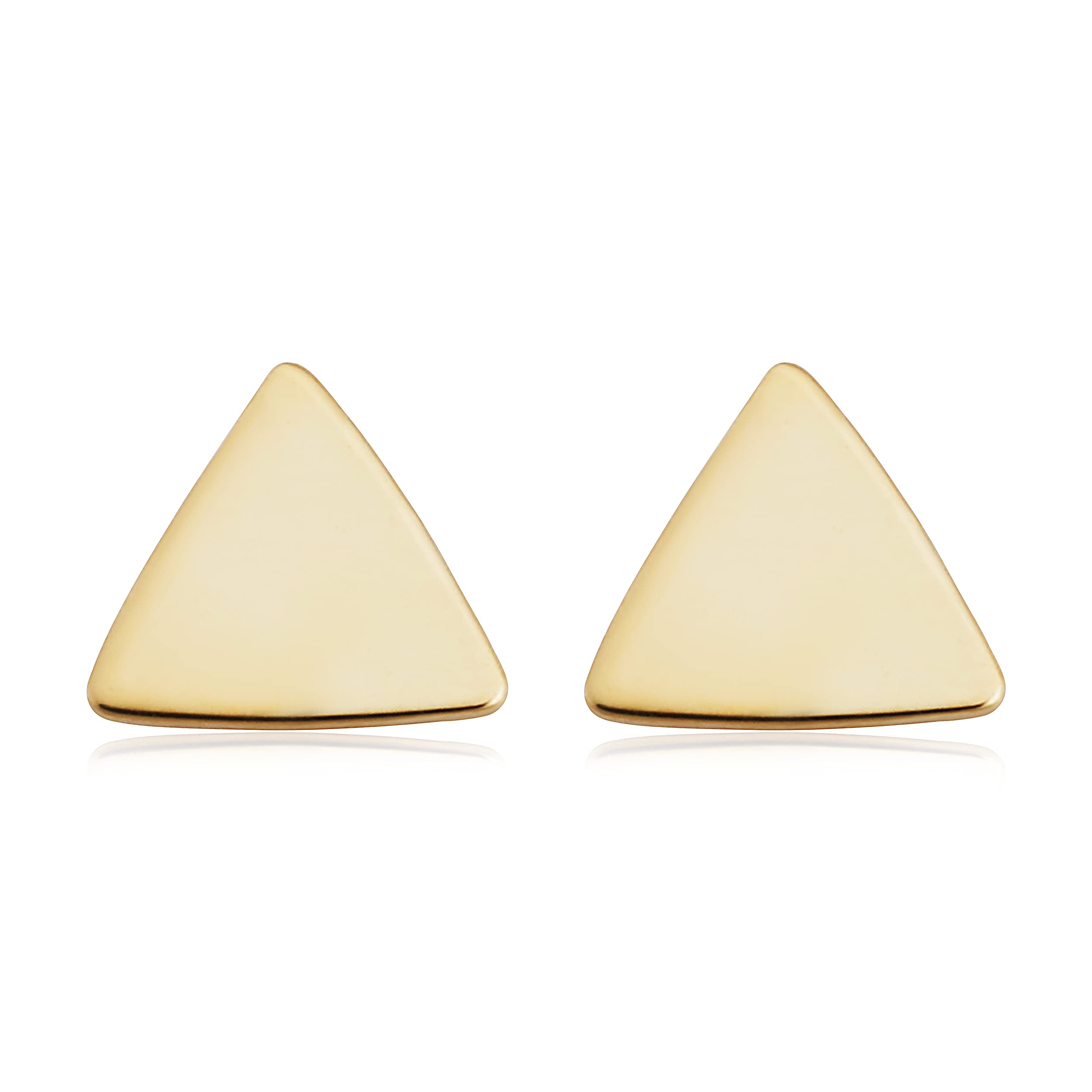 14K Yellow Gold Triangle Stud Earrings for Women - Minimalist Italian Jewelry | Perfect for Everyday Wear, Gifts & Special Occasions