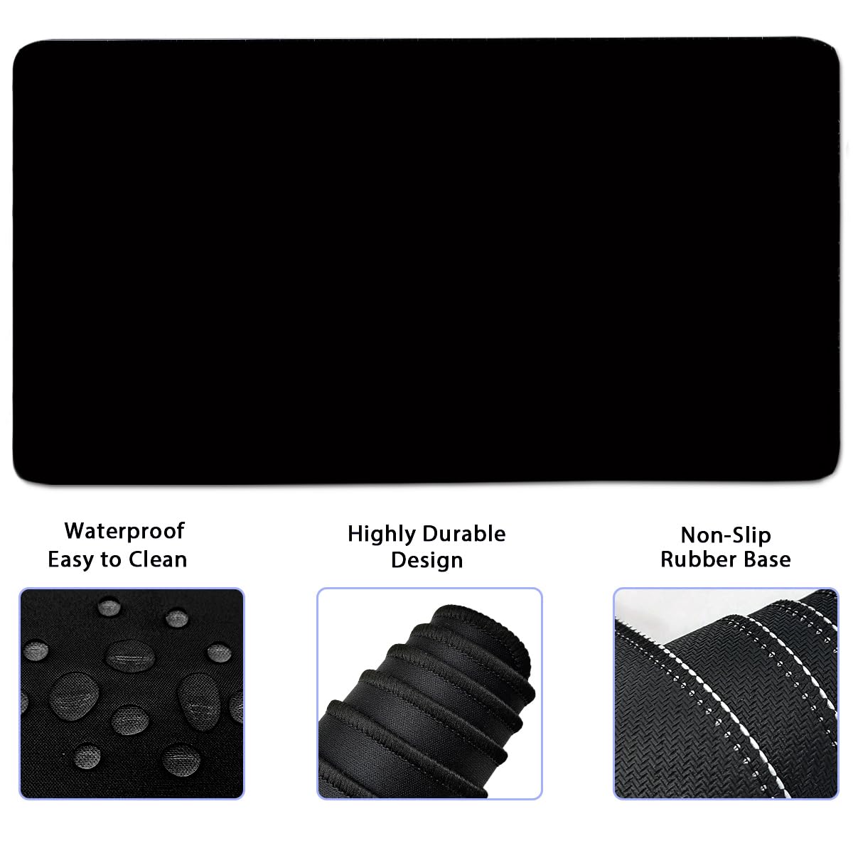Extra Large Gaming Mouse Pad with Keyboard Wrist Rest - 4-in-1 XXL Desk Mat for Computer, Office & Home Use - Non-Slip Waterproof Surface for Work, Study & PC Gaming (Black)
