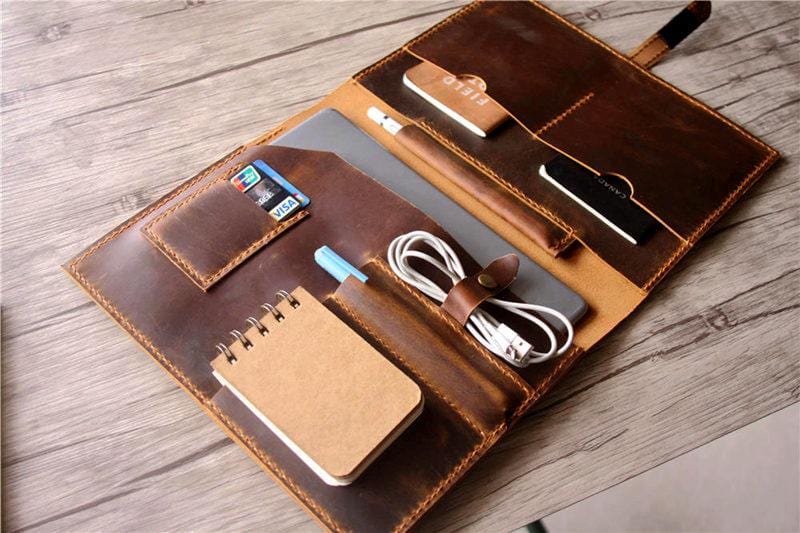 Premium Custom Leather MacBook 12 Inch Sleeve Case - Durable Protective Cover for MacBook Air & Pro - Perfect for Work, Travel & School Accessories