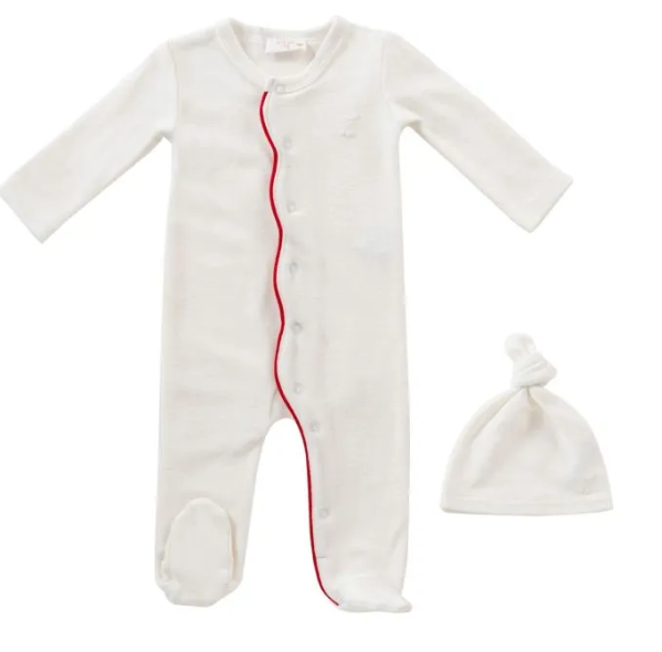 Kipp Scallop Terry Stretchie with Hat for Newborn Baby 6 Months - Soft & Comfortable Infant Outfit for Daily Wear, Photo Shoots, and Special Occasions