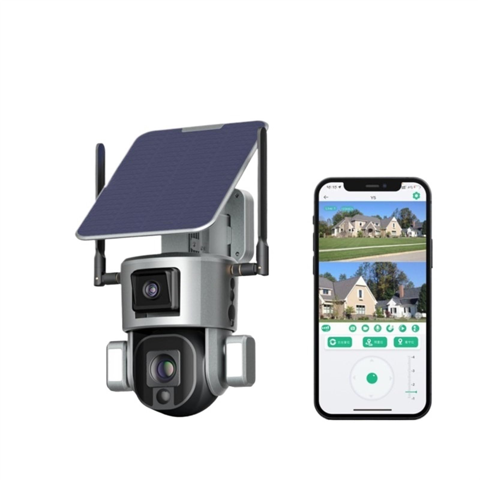 8MP 4K Wireless Outdoor Security Camera with 180° Panoramic View, Solar Powered, AI Motion Detection, Night Vision & 10X Zoom - Ideal for Home Security, Yard Surveillance and Property Monitoring (4G LTE Compatible)