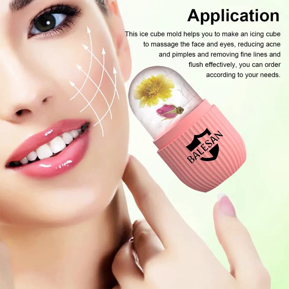 BALESAN® Ice Roller for Face & Neck Massage – Reduce Puffiness, Swelling & Glowing Skin | Reusable Silicone Face Massager for Women (200ml) | Perfect for Morning Routine, Post-Workout Recovery & Skincare Regimen