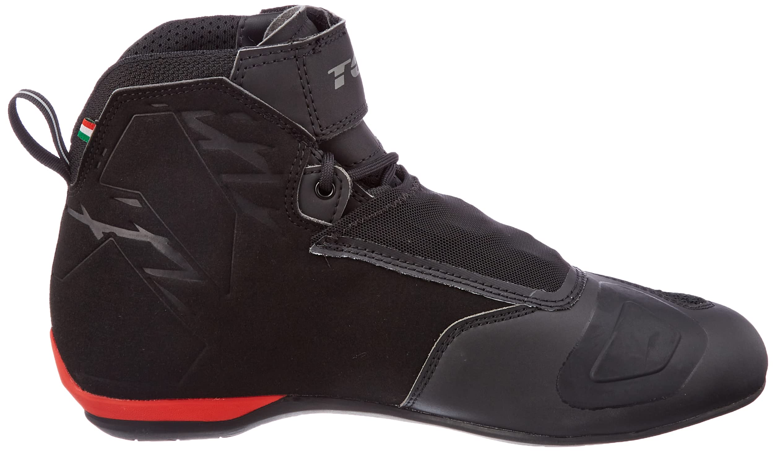 TCX Men's Motorcycle Boots - Black & Red Biker Shoes Size 13 for Riding & Outdoor Adventures