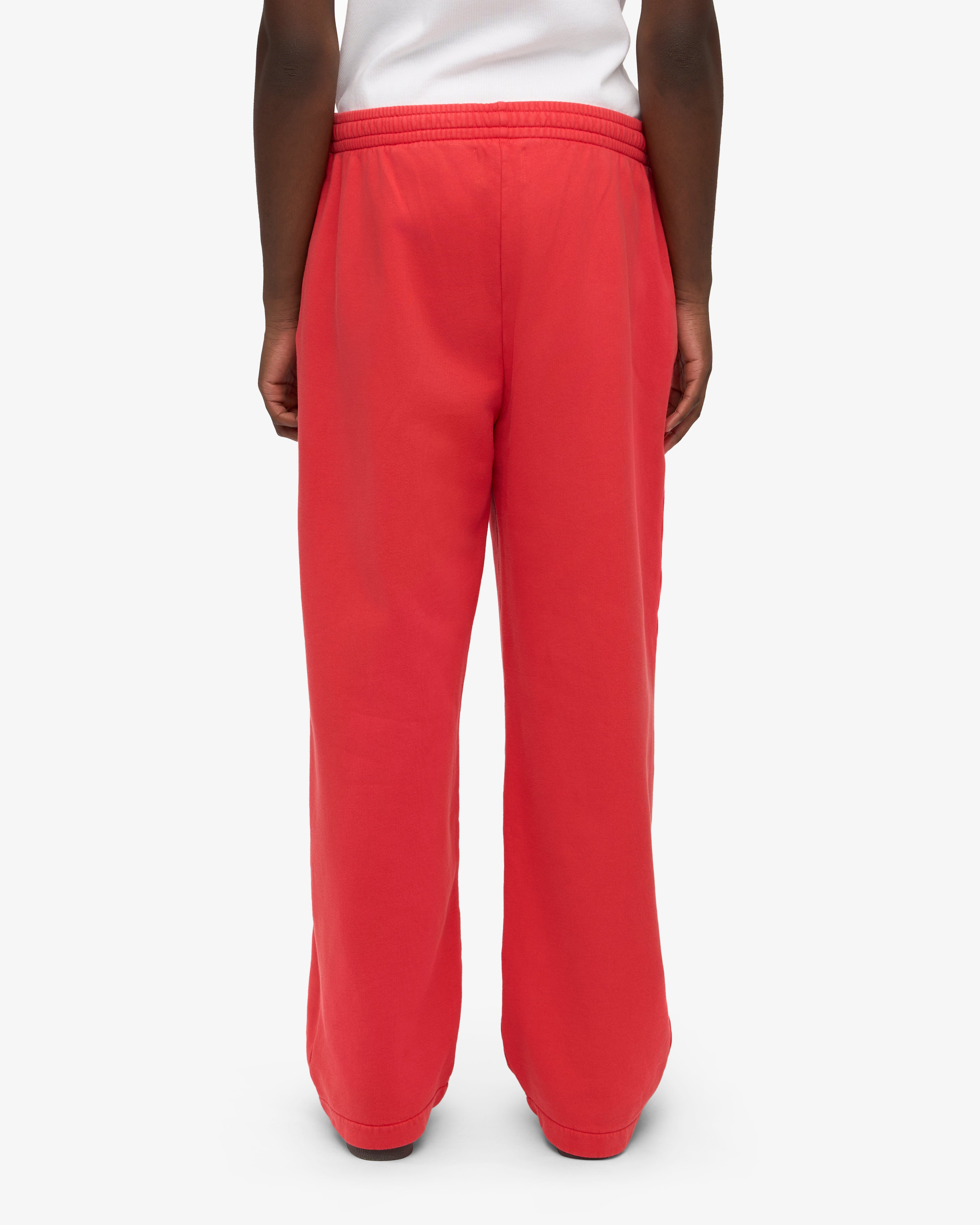 Organic Straight Leg Sweatpants for Women - Soft Red Tangerine Lounge Pants - Comfortable Cotton Joggers for Yoga, Running & Home Relaxation