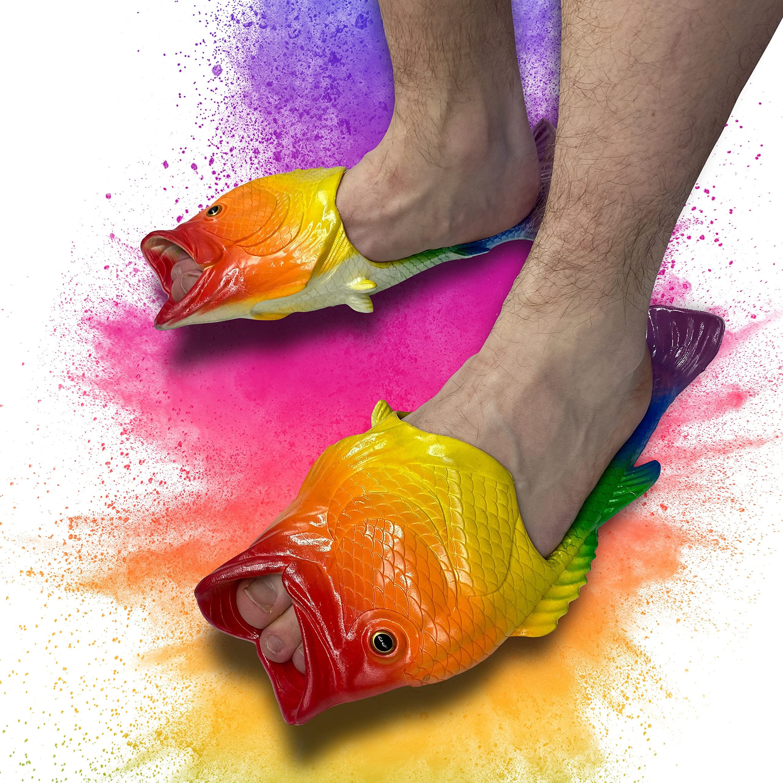 Original Coddies Fish Flip Flops - Funny Unisex Sandals for Men & Women | Comfortable Pool, Beach & Shower Shoes | Perfect Gift for Summer Vacations, Backyard BBQs & Spa Days