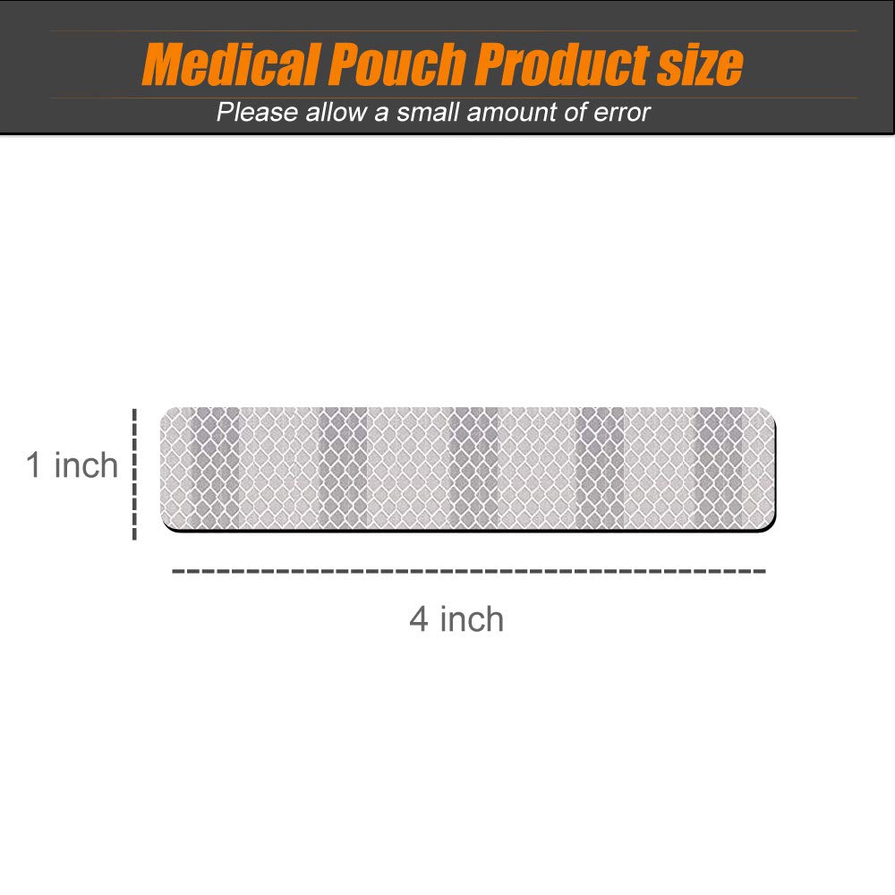6 Pack High Visibility Reflective Hook and Loop Fastener Patches for Safety Vests, Jackets, and Bags - White