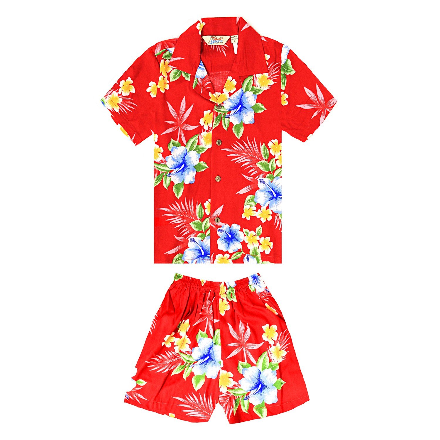 Hawaiian Luau Matching Outfits for Boy and Girl Siblings - Tropical Hibiscus Print Gypsy Costumes | Perfect for Family Beach Vacations, Luau Parties & Summer Photoshoots