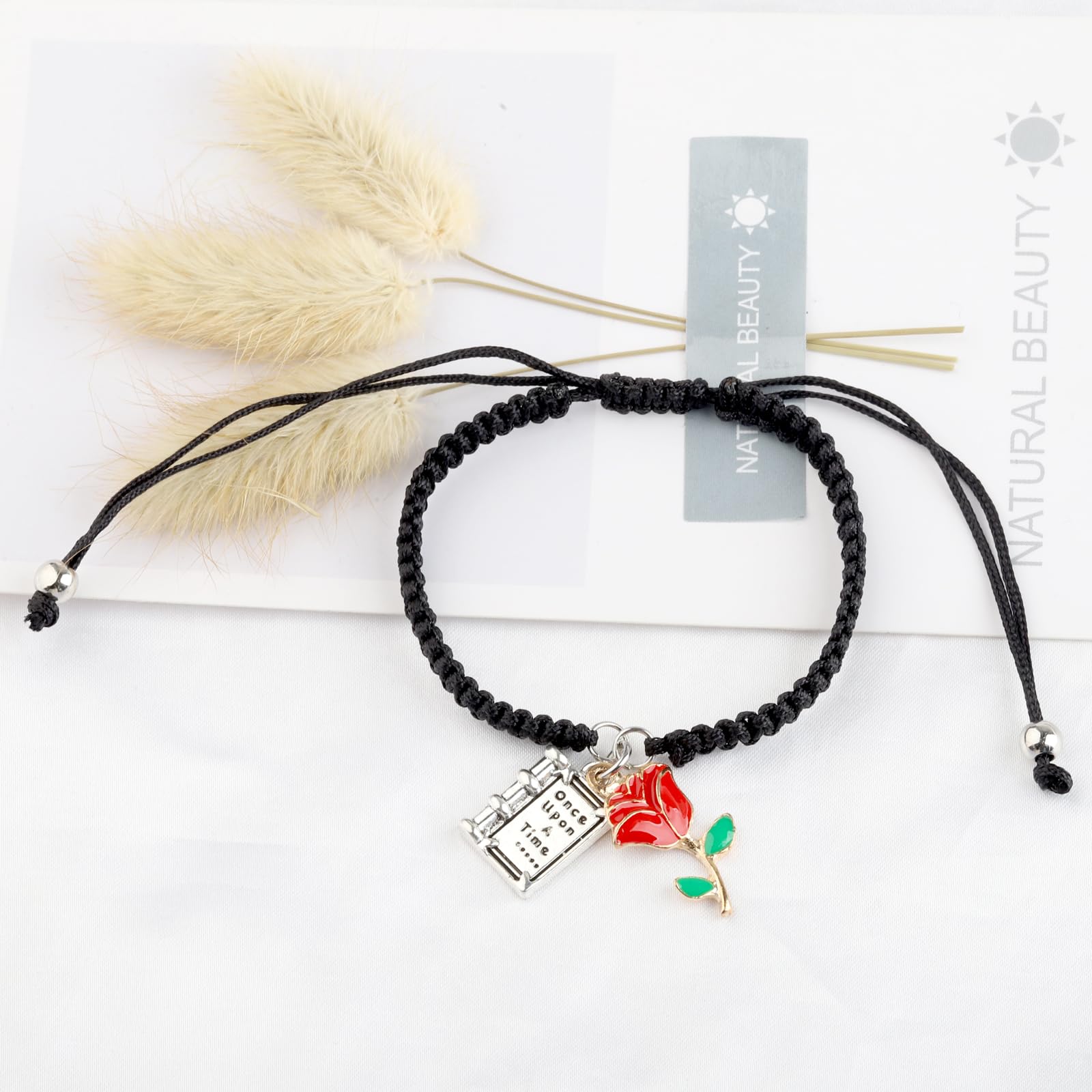 UJIMS Rose Pendant Necklace & Flower Bracelet Set - Beauty Fairy Jewelry for Women, Princess Gift for Her - Perfect for Birthday, Anniversary, Valentine's Day & Special Occasions