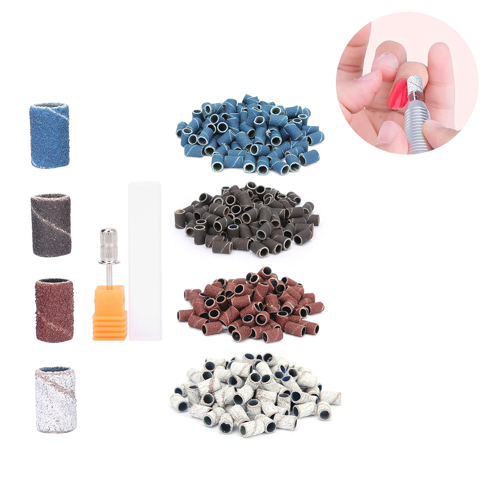 Ubersweet® 400pcs Professional Nail Art Sanding Bands - Natural Sand Paper for Manicure & Pedicure Tools | Perfect for Salon, Home Nail Care & DIY Nail Designs