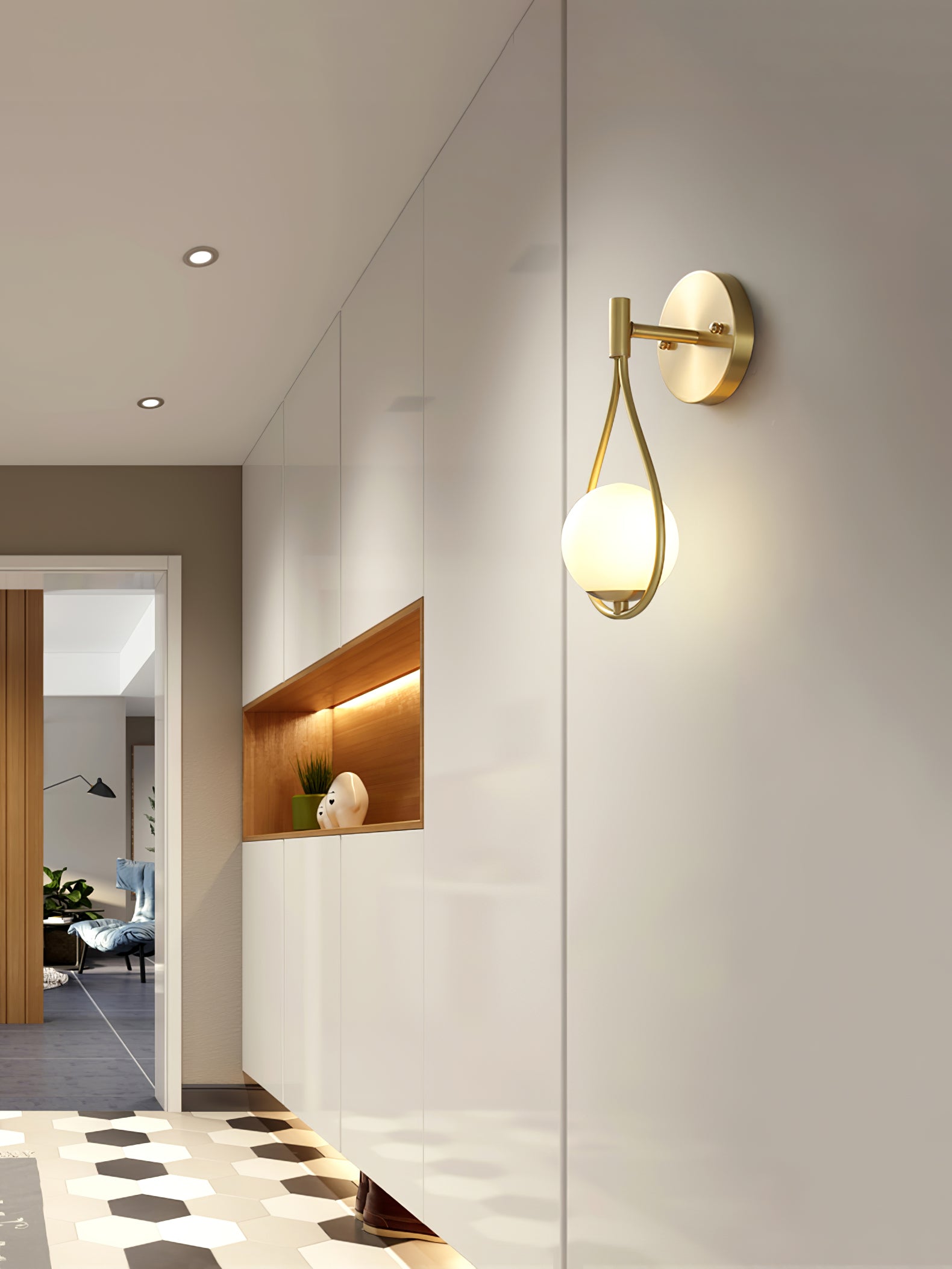 Vintage Brass Vanity Wall Lamp - Elegant Sconce Lighting for Bathroom, Bedroom & Dressing Room - Perfect for Makeup, Reading & Ambient Lighting