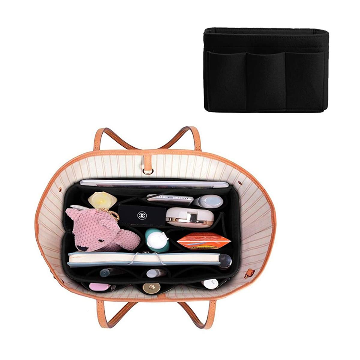 Seven Wolves Purse Organizer Insert - 2 Pack Premium Handbag Organizers for Women, Black | Perfect for Tote Bags, Travel & Everyday Use
