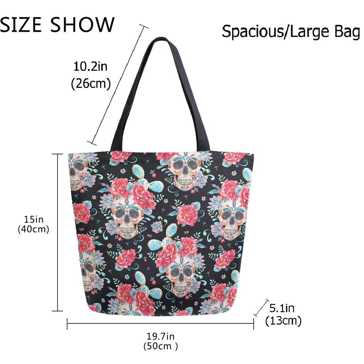 Stylish Funny Pattern Extra Large Shoulder Tote Bag for Women - Durable Beach Travel, Weekender, Gym & Grocery Shopping - Perfect for Vacation, Work & Daily Errands