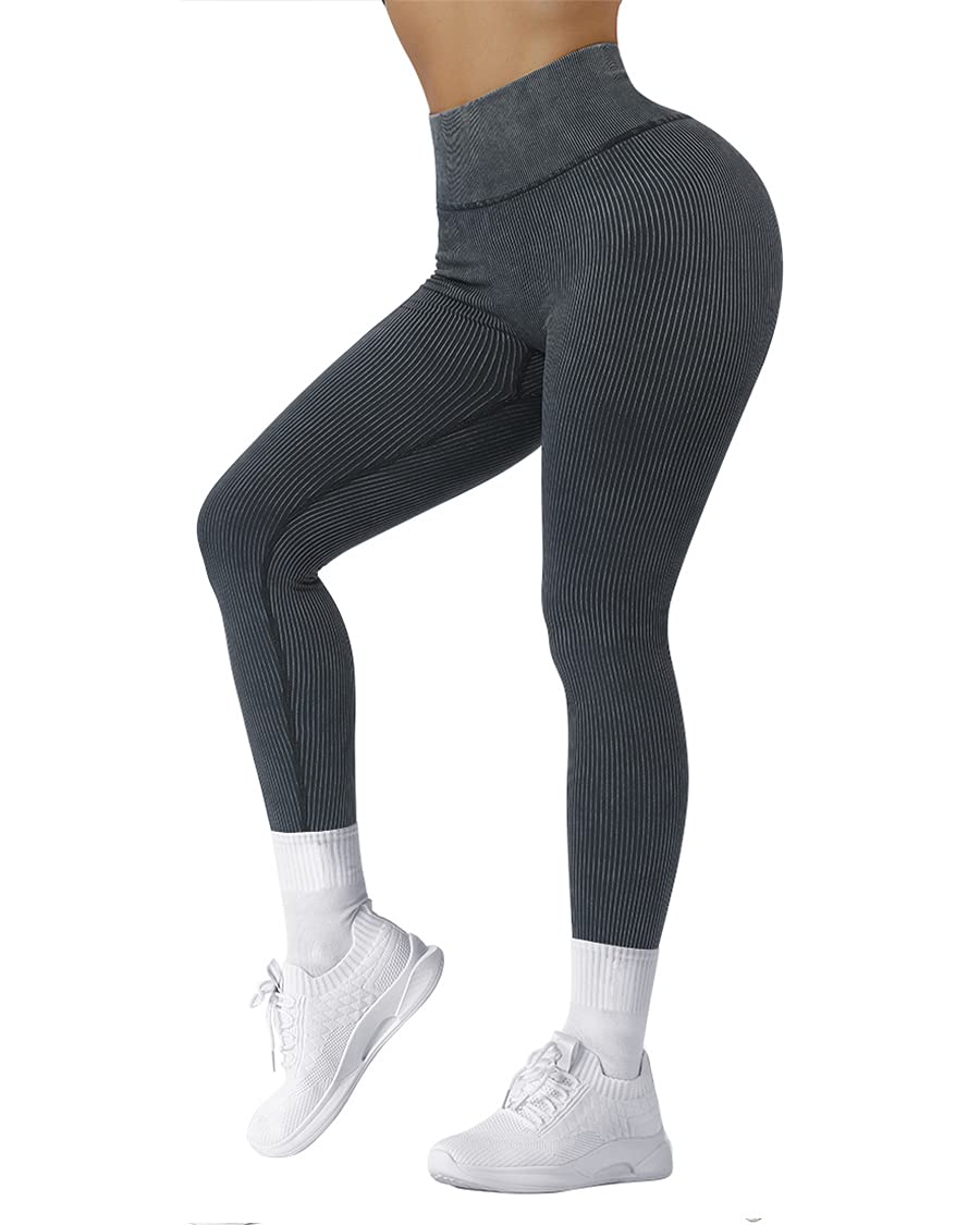 SUUKSESS Women's High Waisted Ribbed Seamless Leggings - Workout, Gym & Yoga Pants for Women - Perfect for Running, Pilates, Lounge & Everyday Wear
