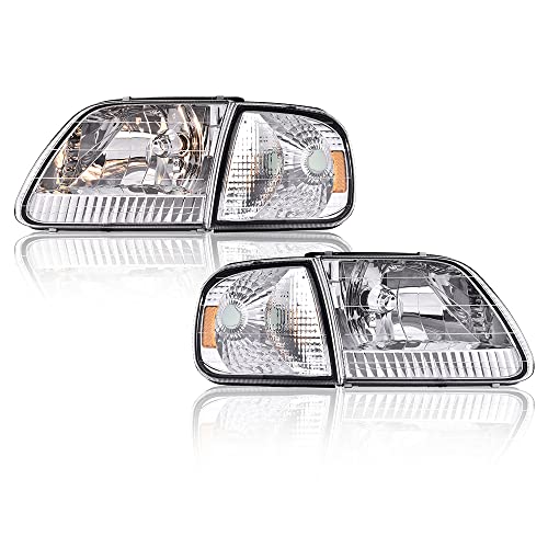 Clear Lens Chrome Housing Amber Reflector(w/Bulbs)
