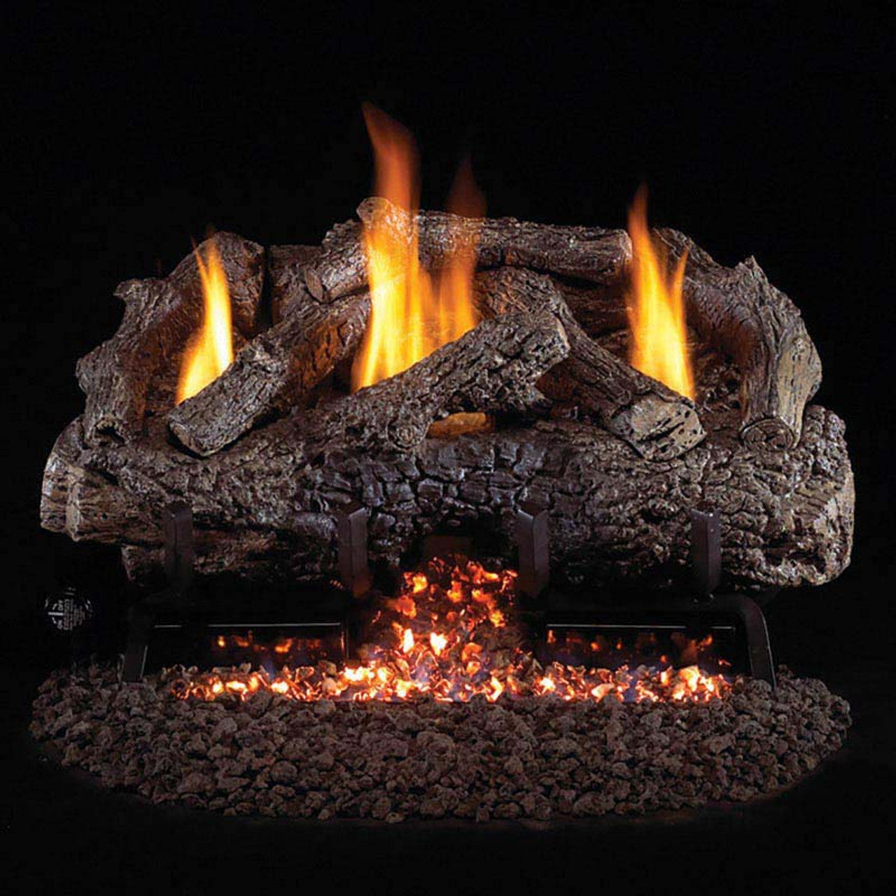 30 Ventis Gas Adirondack Oak Vented Logs - Realistic Outdoor Fireplace & Fire Pit Fuel - Perfect for Patio, Backyard & Camping Gatherings
