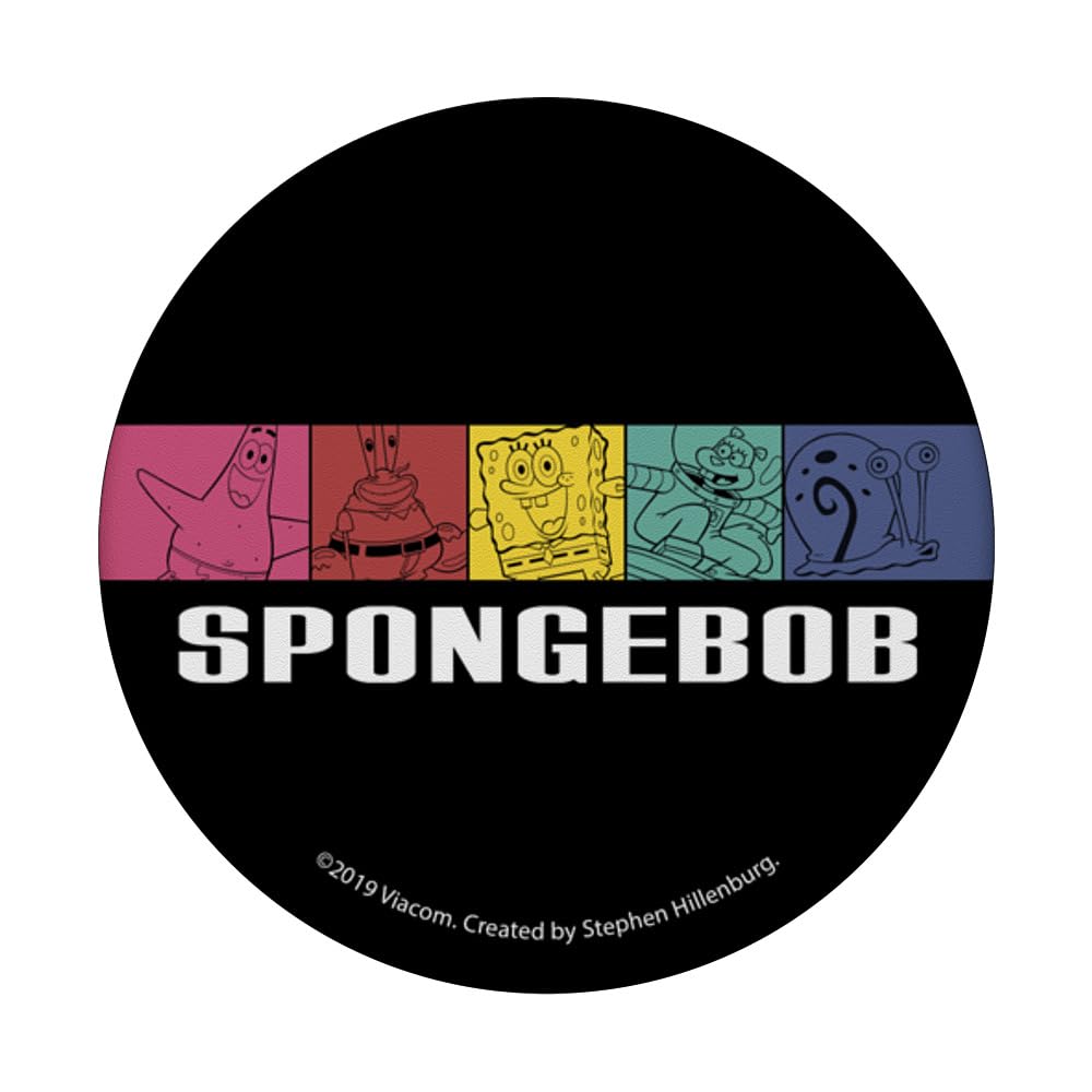 SpongeBob SquarePants Character PopSockets Phone Grip - Standard PopGrip with Swappable Top for iPhone, Samsung & Smartphones - Perfect for Fans, Kids & Cartoon Lovers - Use at Home, Office or Travel