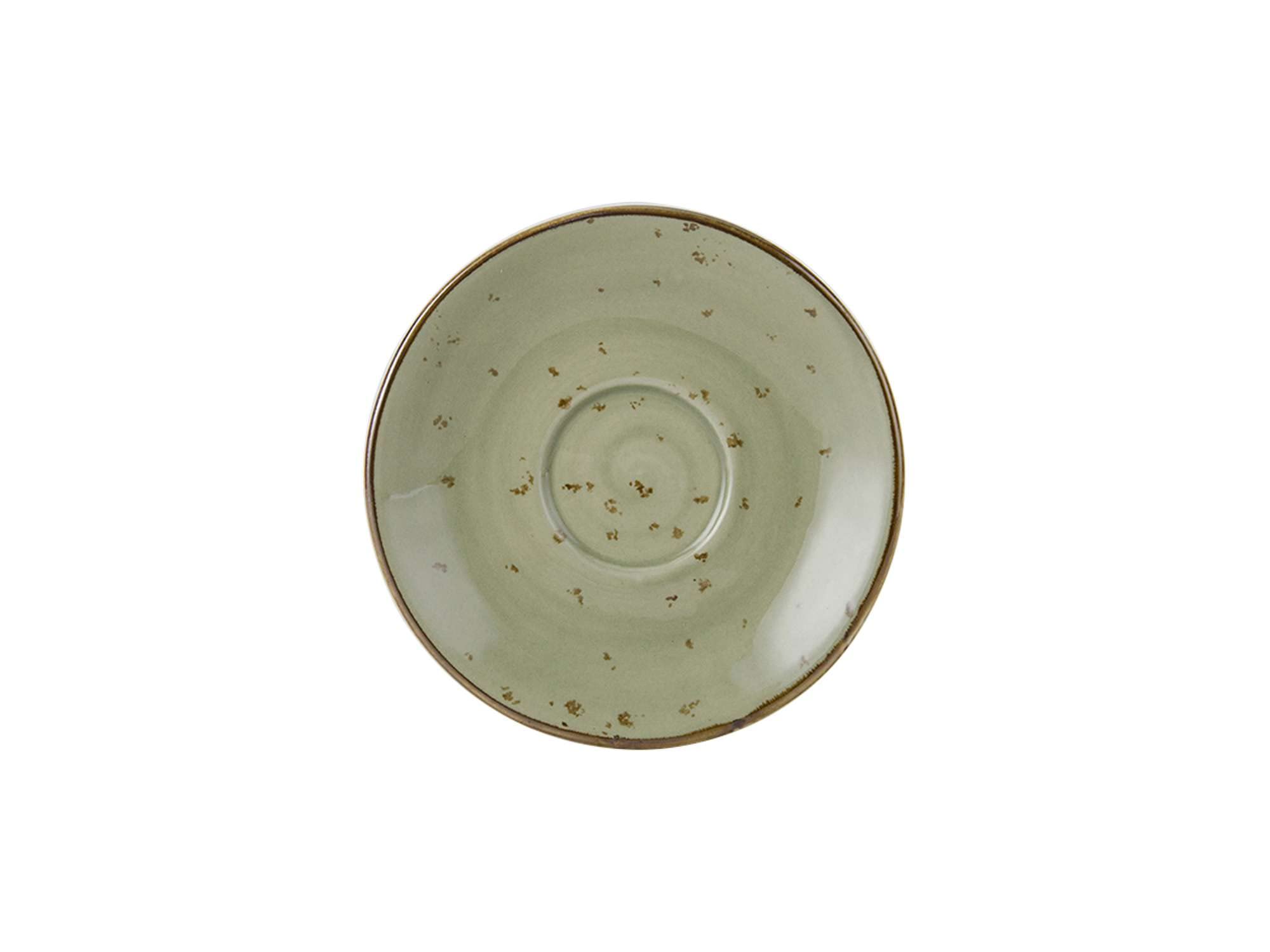 Tuxton Artisan Geode Olive Reactive Natural 5-Inch Espresso Saucer - Set of 24, Green | Scratch & Chip Resistant | Lead & Cadmium Free | Dishwasher, Microwave & Oven Safe | Perfect for Coffee Shops, Restaurants & Home Decor