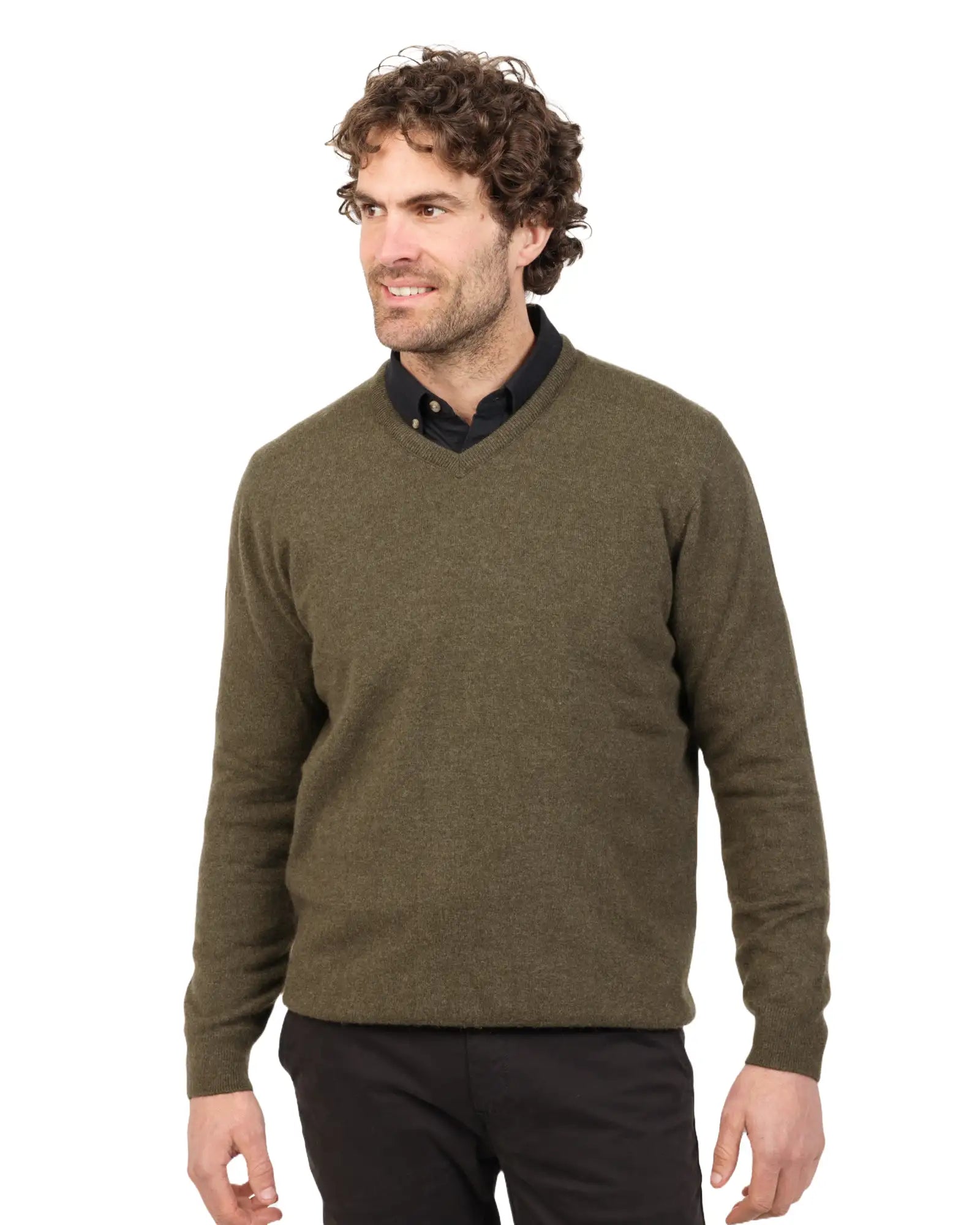 Fern Men's Possum Merino Wool Plain Sweater - Soft & Warm Winter Knitwear for Outdoor Activities & Casual Wear - NB121