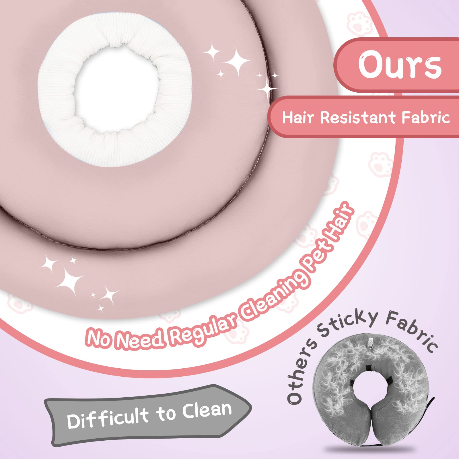 Soft Adjustable Dog Cone Alternative for Small, Medium & Large Dogs - Waterproof Pet Recovery Collar After Surgery - Comfortable Donut Collar to Stop Licking & Scratching (Pink, Size M-3) - Perfect for Post-Surgery Care & Wound Protection